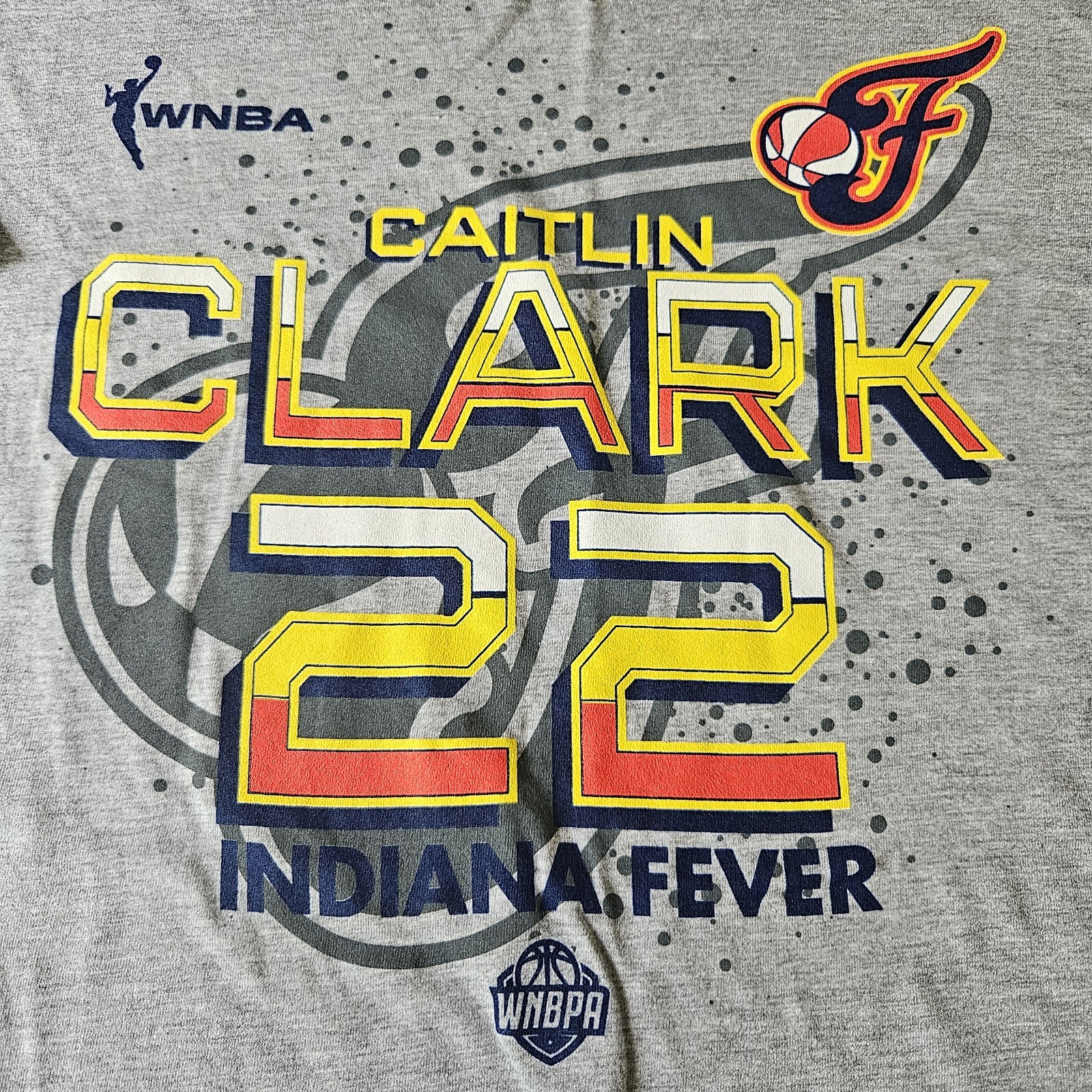 WNBA x Stitches Caitlin Clark Indiana Fever T Shirt Large Gray 2025 Cotton NWT