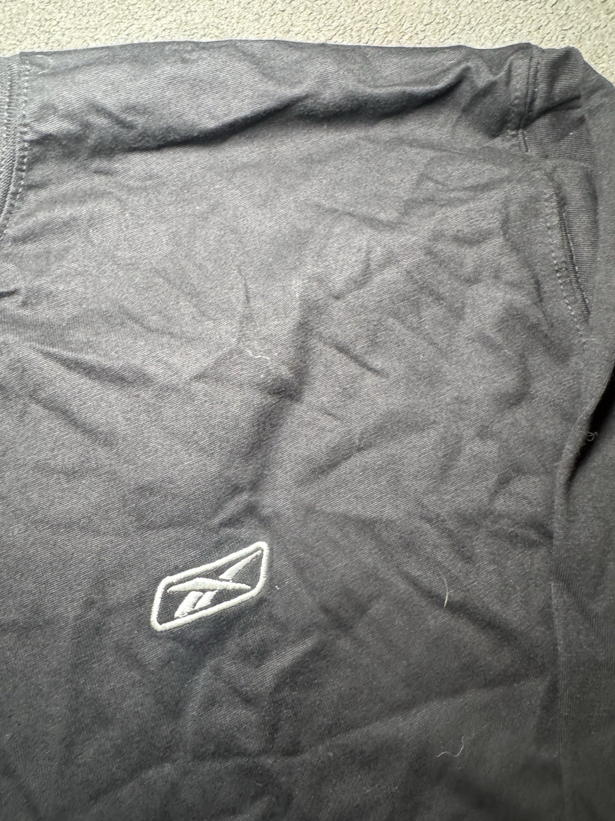 Vintage Reebok Vector Logo Long Sleeve Shirt Black Mens Large NWT Y2K