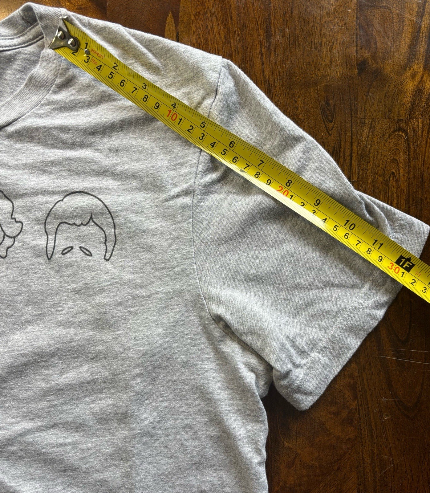 The Beatles Bella+Canvas Minimalist Line Art Short Sleeve Grey T-Shirt-Size L
