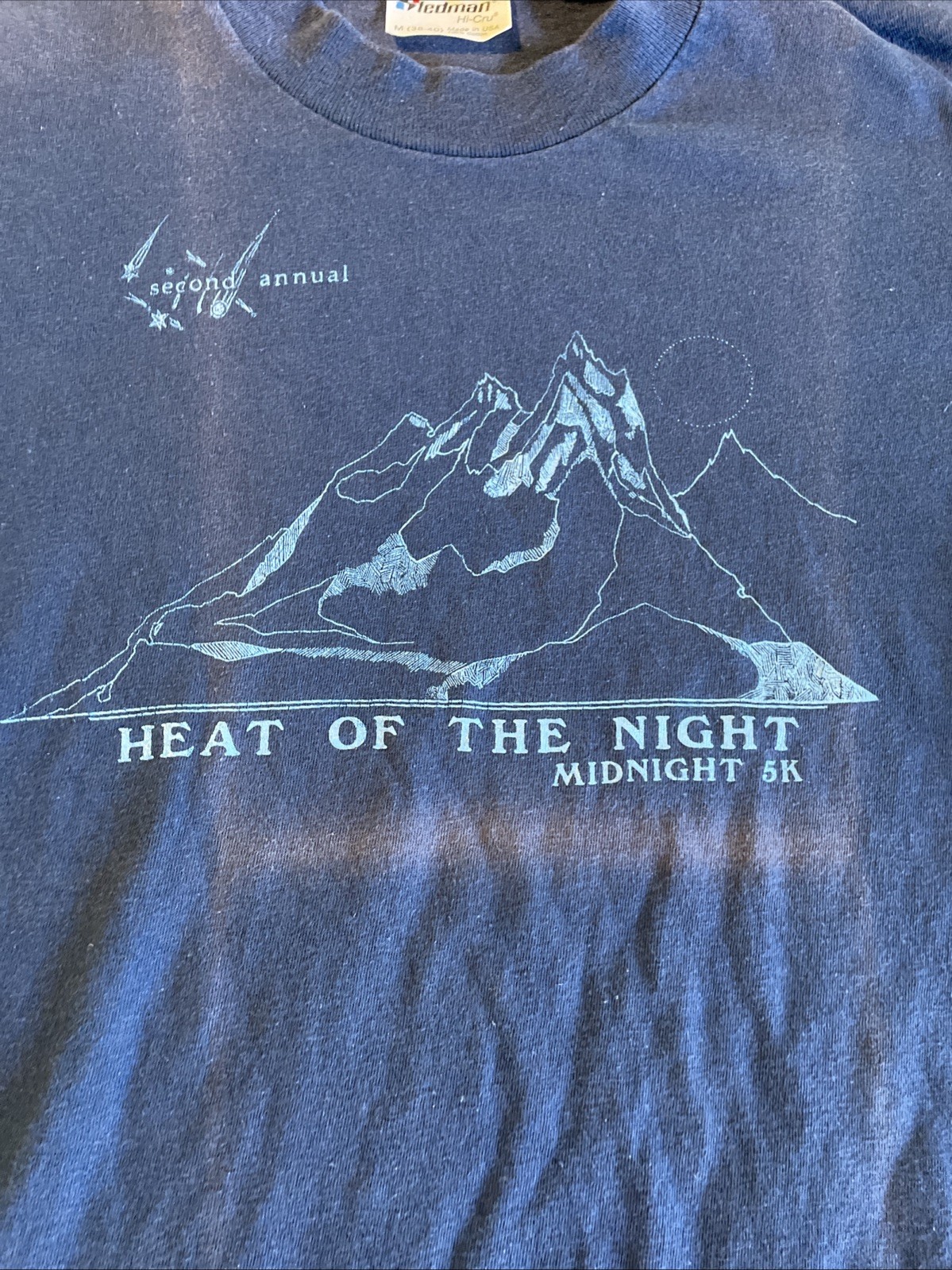1980&rsquo;s Stedman Hi- Crew Graphic Runners T-Shirt, Heat Of The Night, S-M