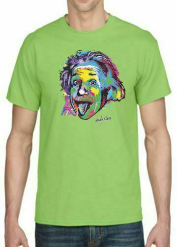 Adult DryBlend® T-Shirt – ( TECHINCOLOR COLORFUL NEON ALBERT EINSTEIN)