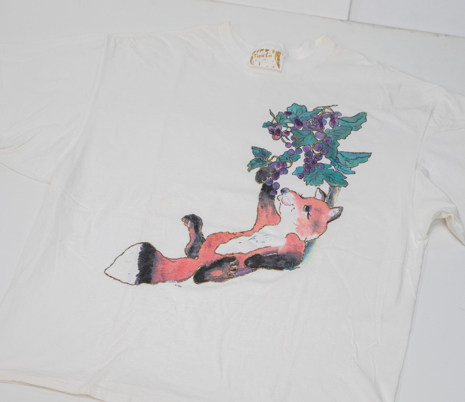 True Vintage 90s Fox Art Tee 3XL Beach Shirt Mom Humor Wine Loungewear Oversized