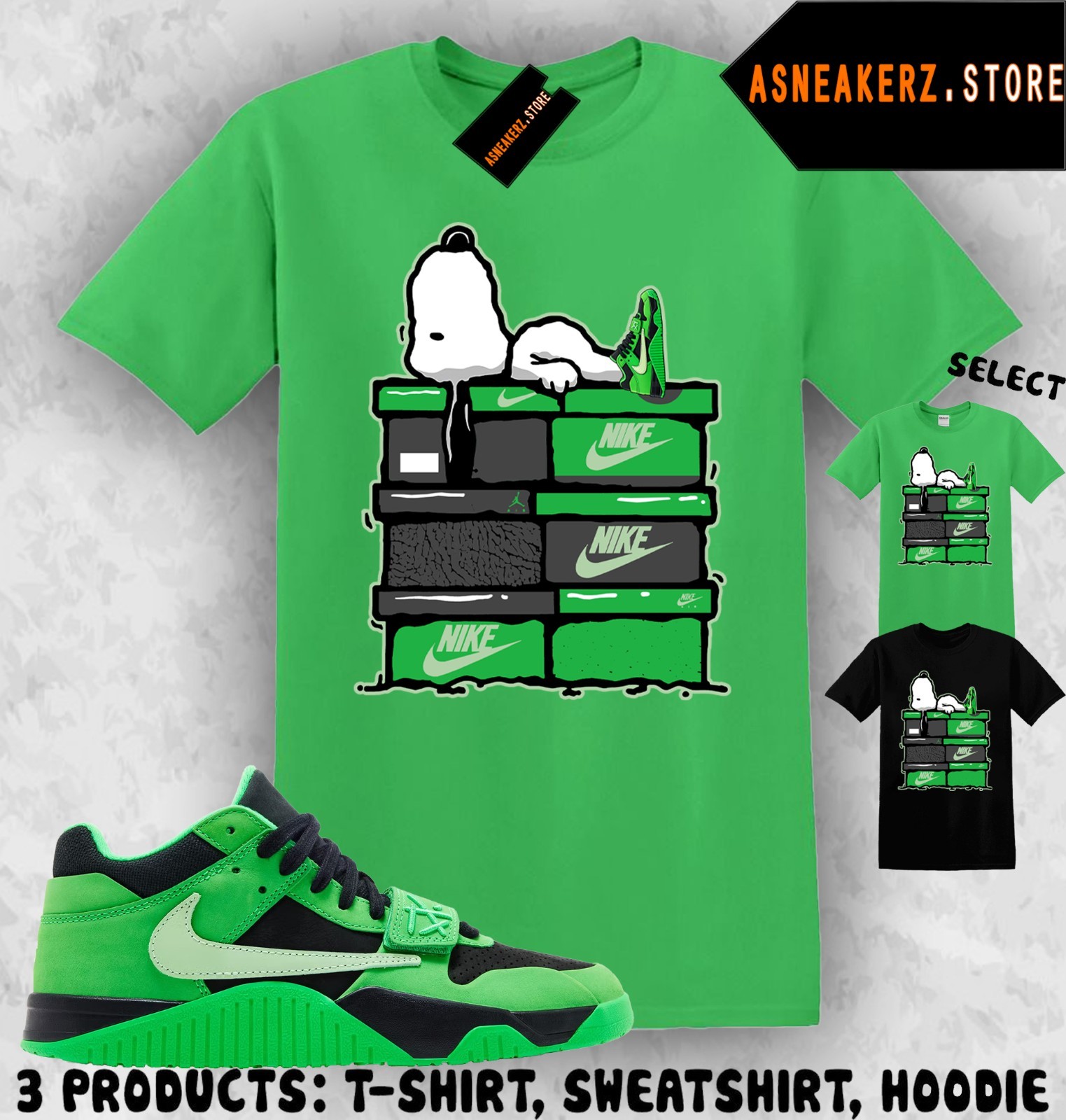 Shirt Match CJ1 Travis Scott Green Spark Sneaker Matching Tee Sneakerhead S Dog