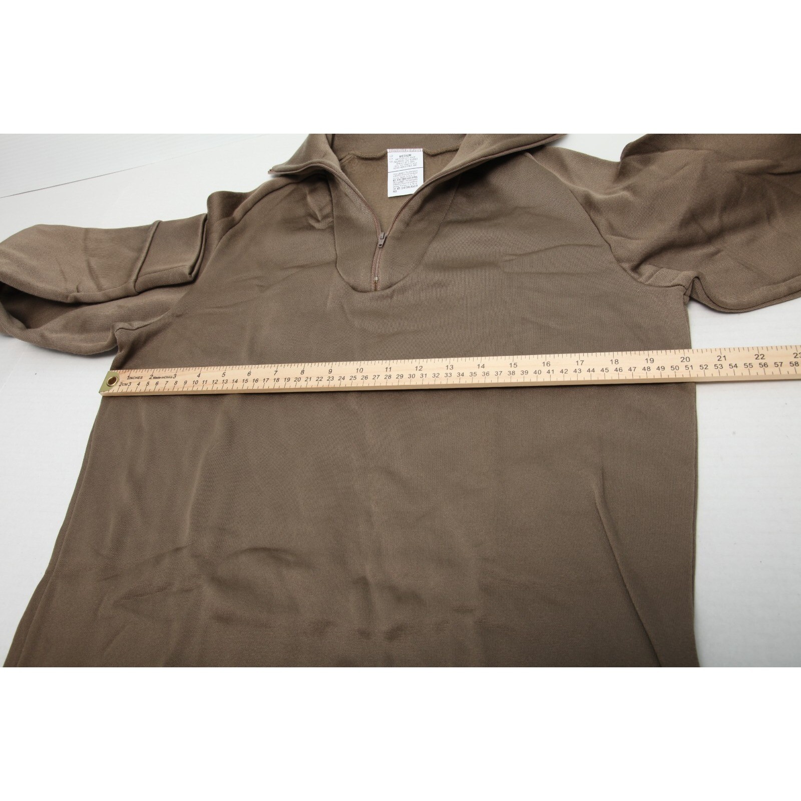 Sekri Industries Cold Weather Undershirt Men Medium Brown 1/4 Zip Fleece Lined