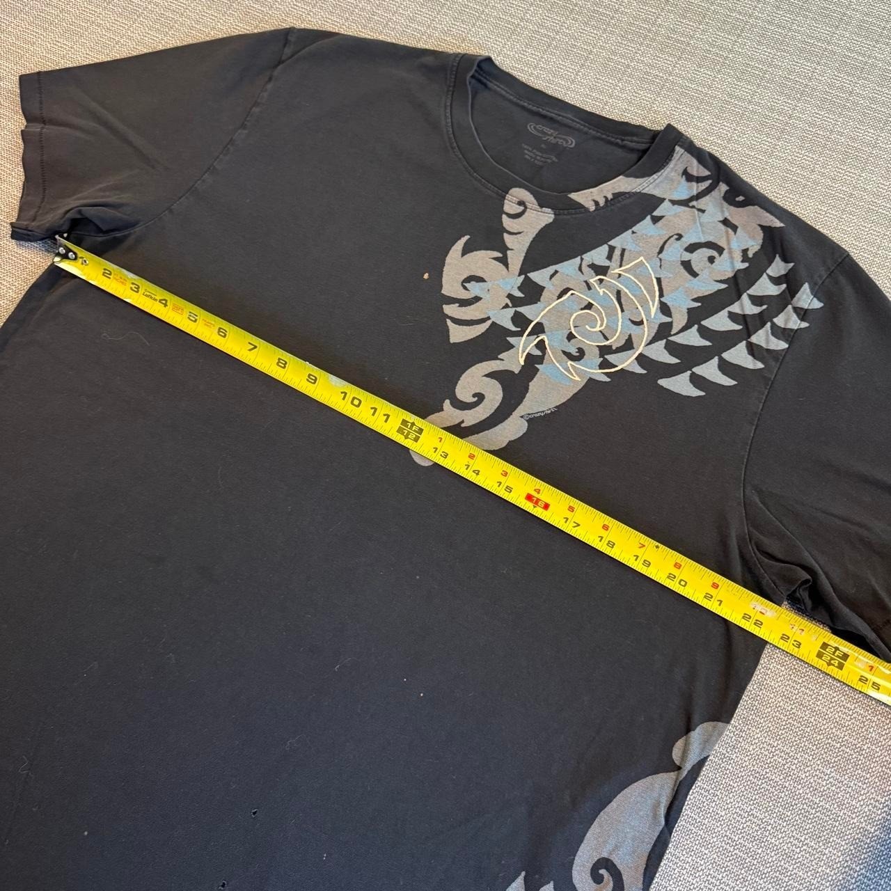 Crazy Shirt Y2K Black Pima Cotton T-Shirt with Silver Tribal-Style
