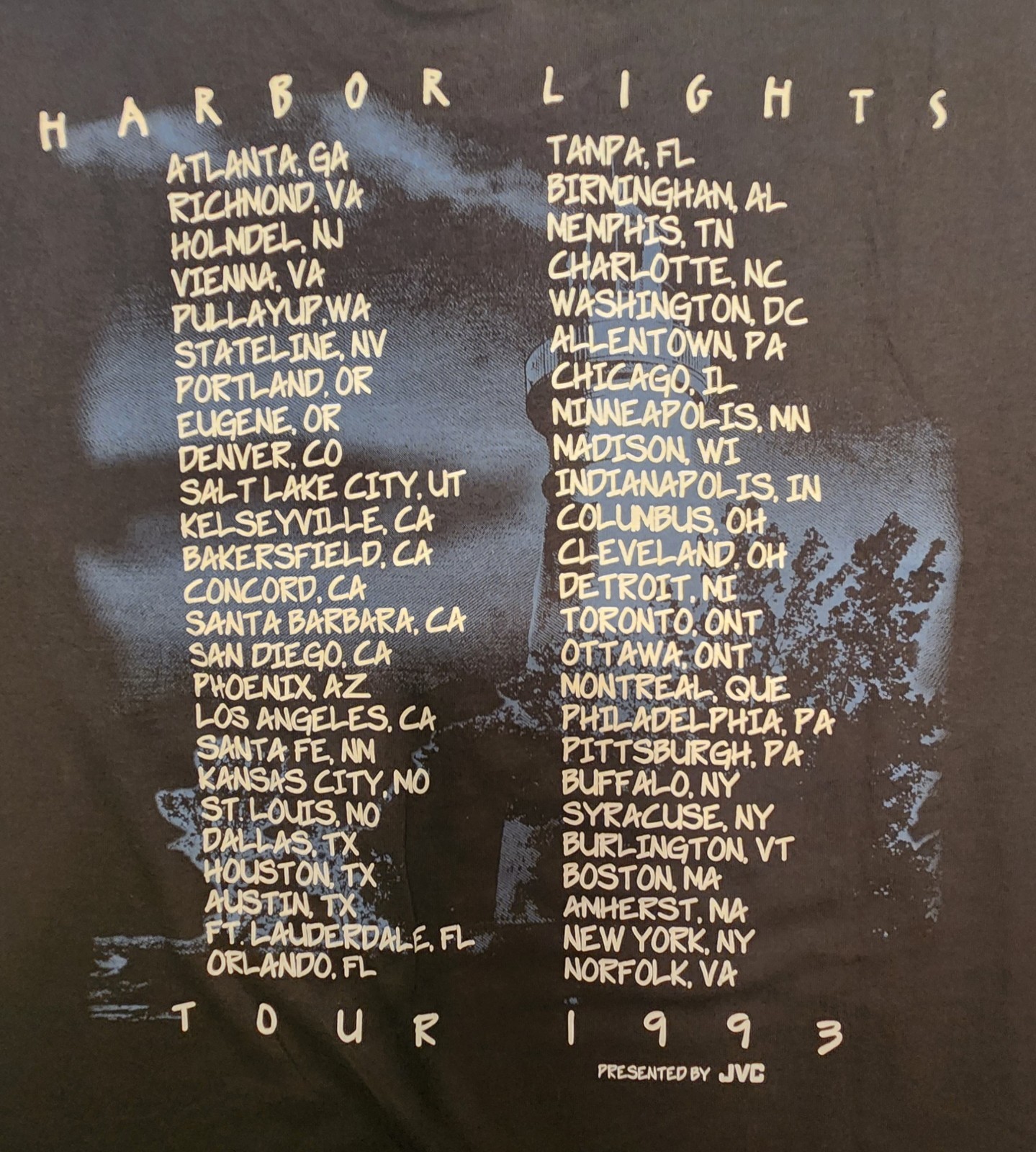 Vtg 1993 Bruce Hornsby Concert T Shirt XL Brockum Tag Nice Cond. As Pictured