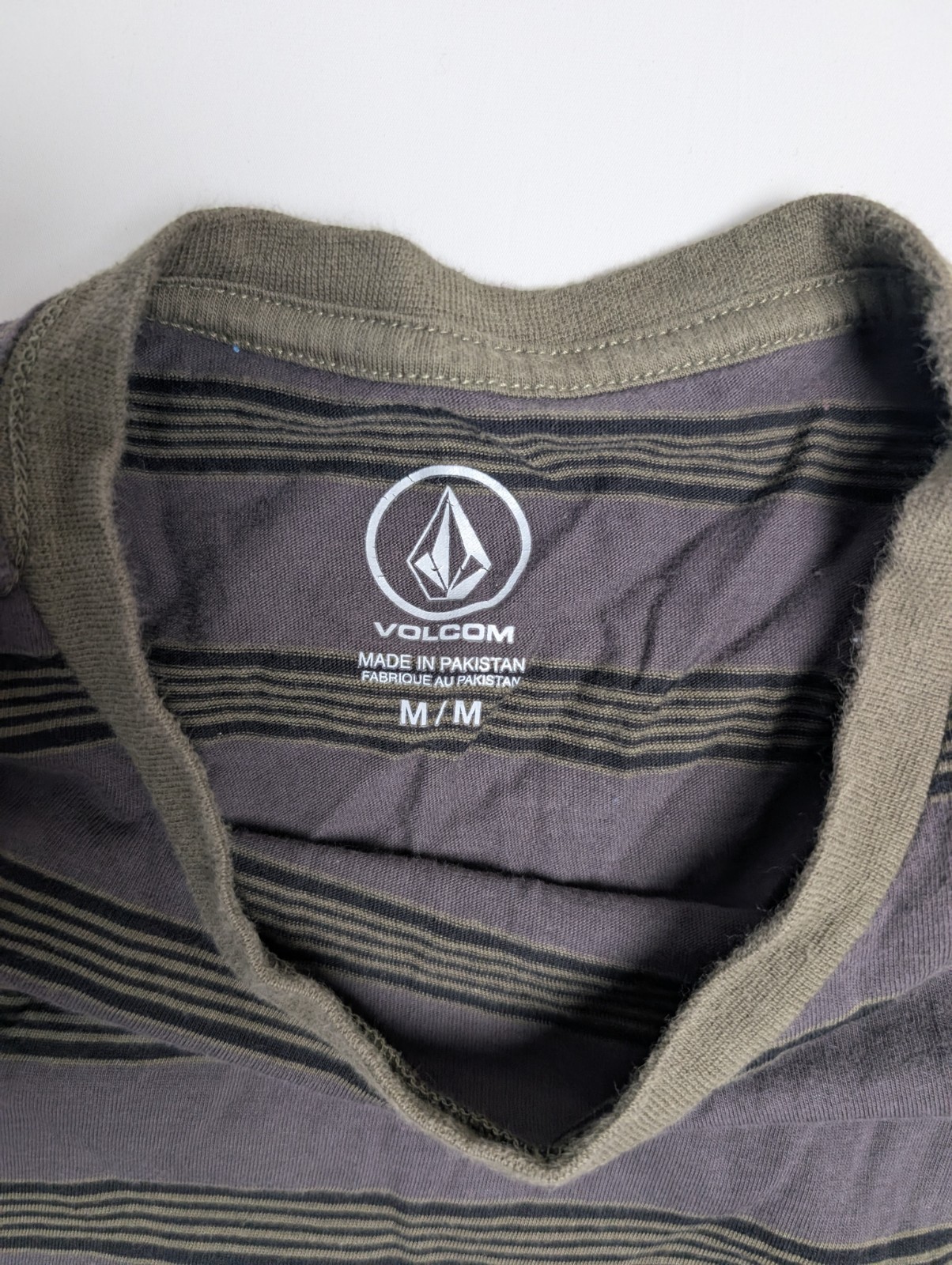 Volcom Stripe Long Sleeve Shirt Men&rsquo;s Size Medium Embroidered Logo