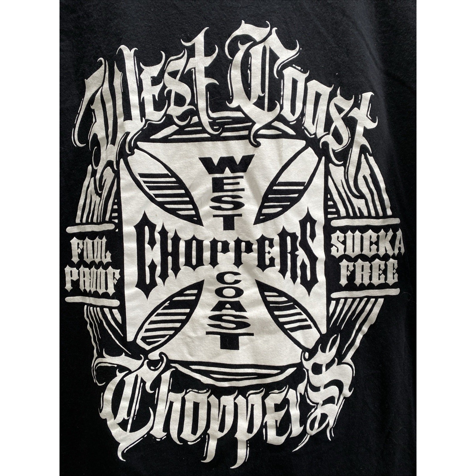 West Coast Choppers Official Shirt Mens XL 48 Chest Black Sucka Free Graphic Tee