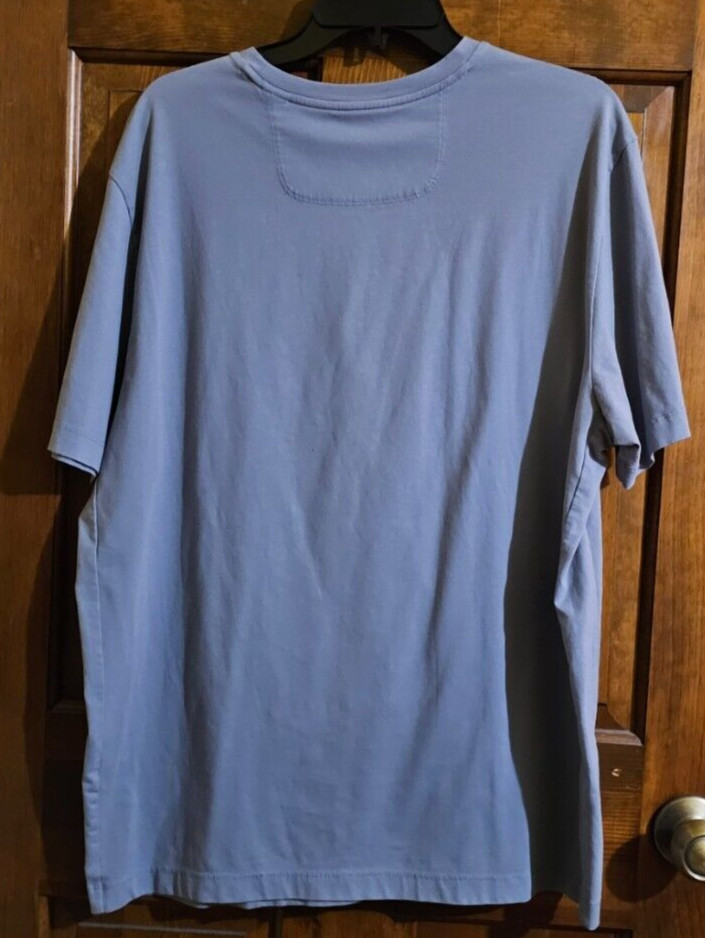TOMMY BAHAMA Shirt Mens Medium Blue Island Zone V Neck Casual Travel UPF 30