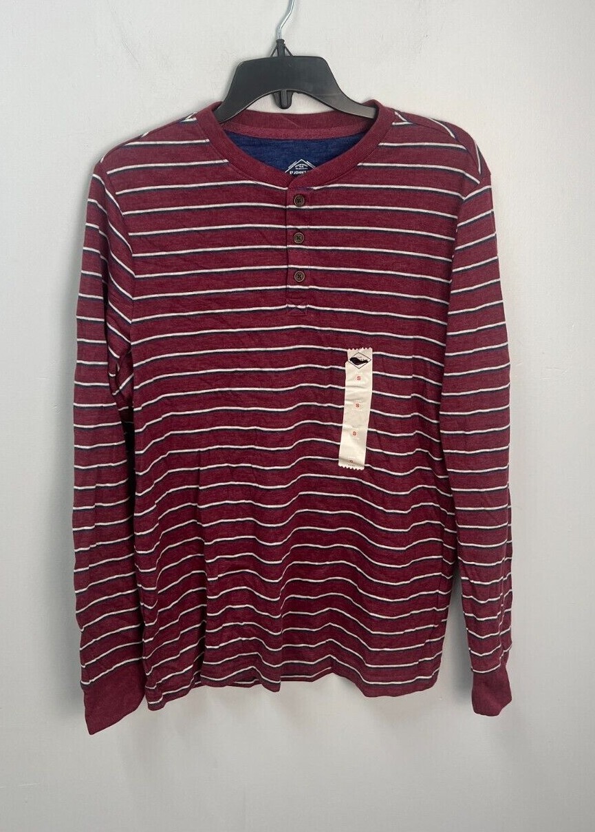St. John&rsquo;s Bay Super Soft Long Sleeve Striped Men&rsquo;s Henley Shirt