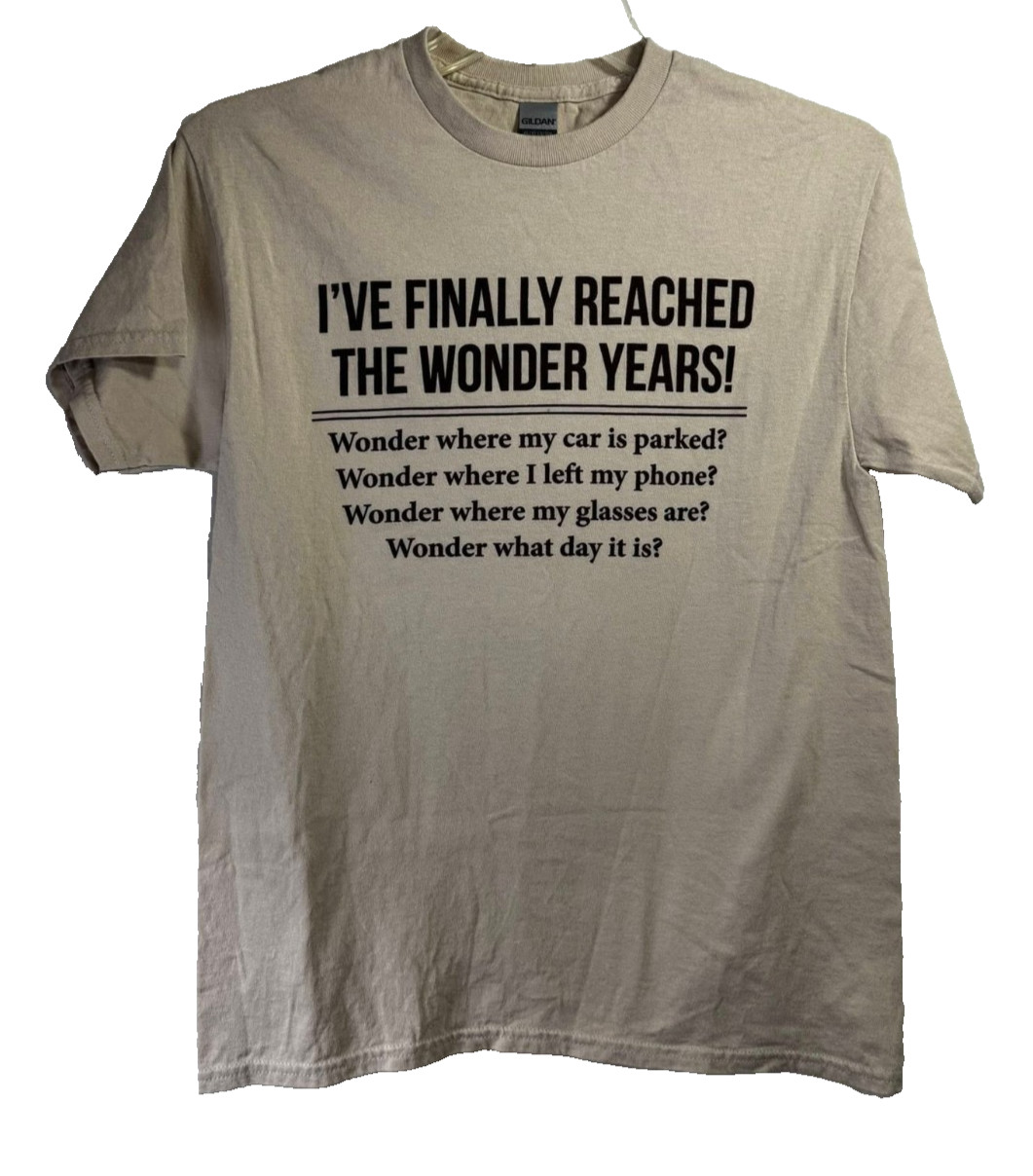 « Wonder Years » Men&rsquo;s T-Shirt – Size: Medium – Color: Tan