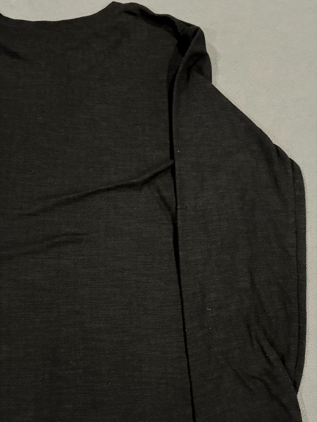 George Henley Shirt Mens Medium Black Ribbed Cuff Long Sleeve Streetwear Casual