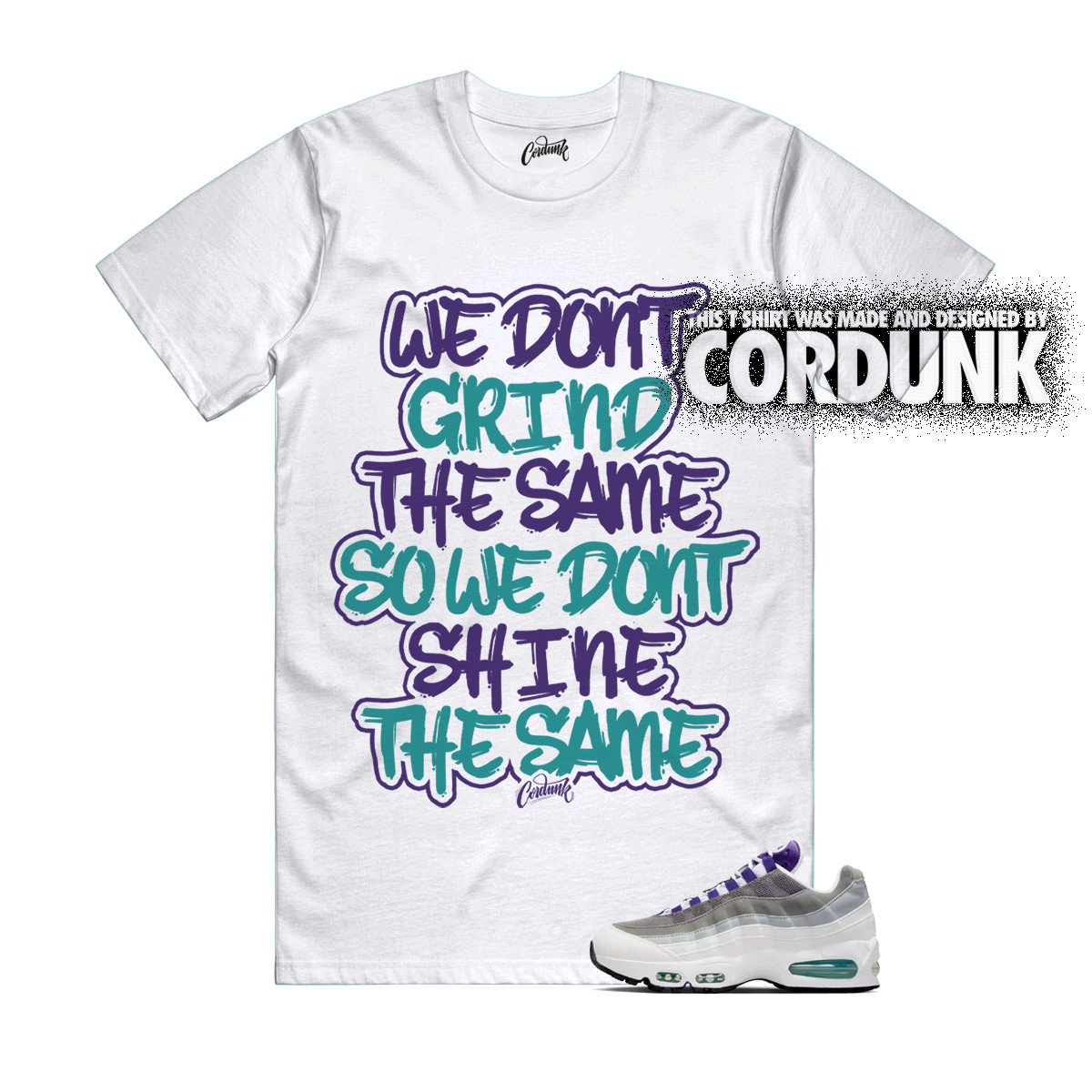 Air Max 95 Big Bubble Grape Fierce Purple Court Emerald Green T Shirt Match DIFF