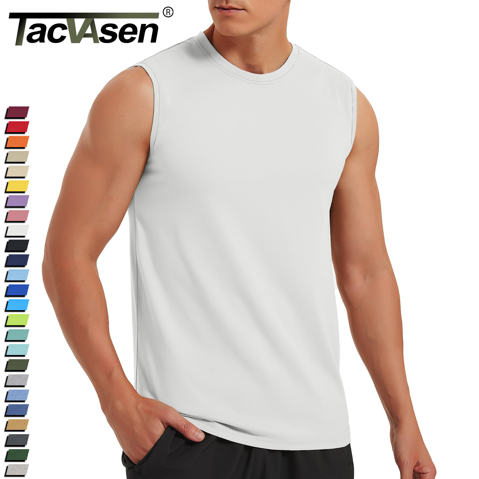 Men&rsquo;s Sleeveless Muscle Tee Cotton Tank Tops Gym Fitness Casual Swim Sport Shirt