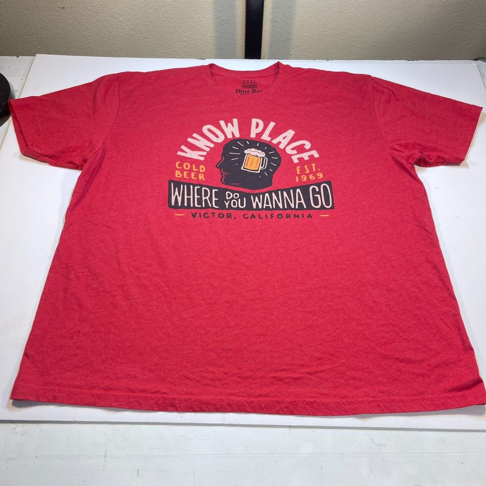 KNOW PLACE Victor California Dive Bar Shirt Club T Shirt Sz Mens 3XL