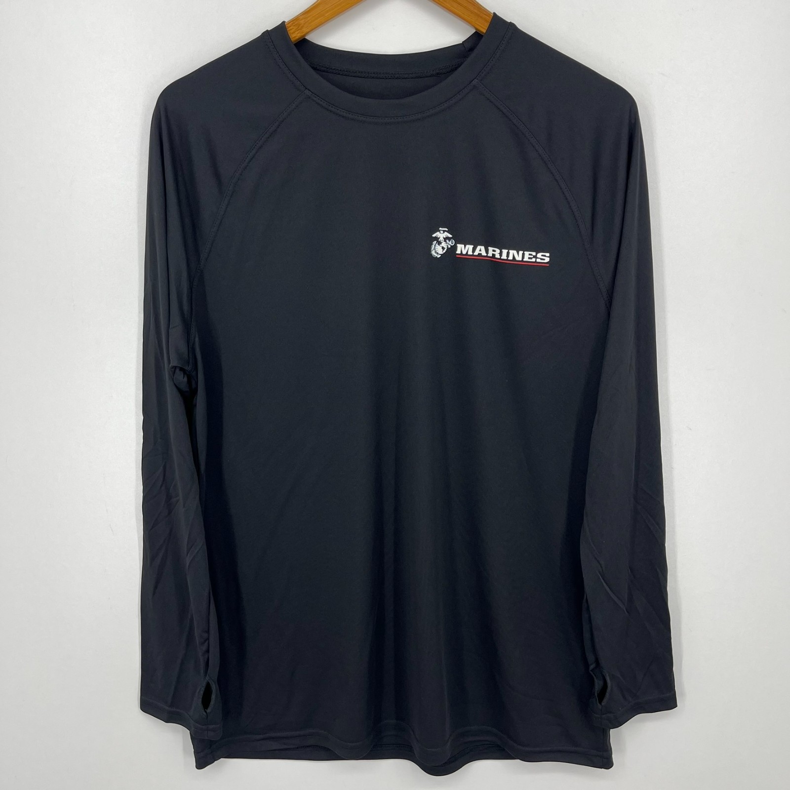 USMC Marines Long Sleeve T-Shirt Men&rsquo;s Size M Black Moisture Wicking USA NWOT