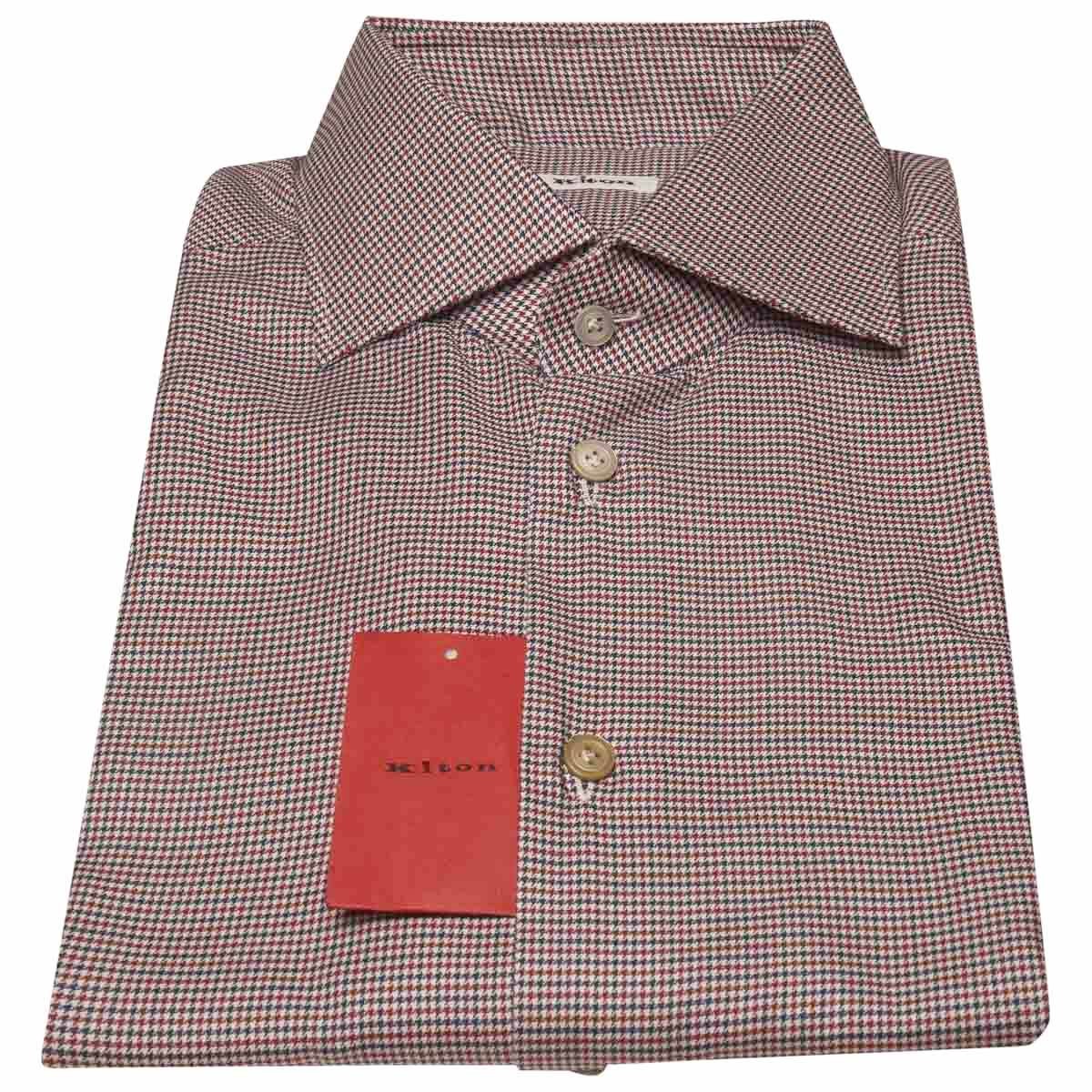 NEW KITON MULTICOLOR COTTON SHIRT US 18 – EU 46 MUL