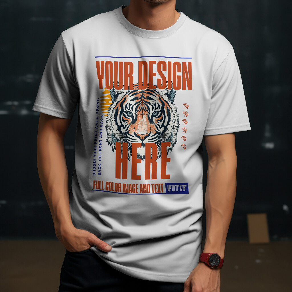 Your Design Full Color Custom Print Text, Logo or Photo On T Shirt Graphic Tee
