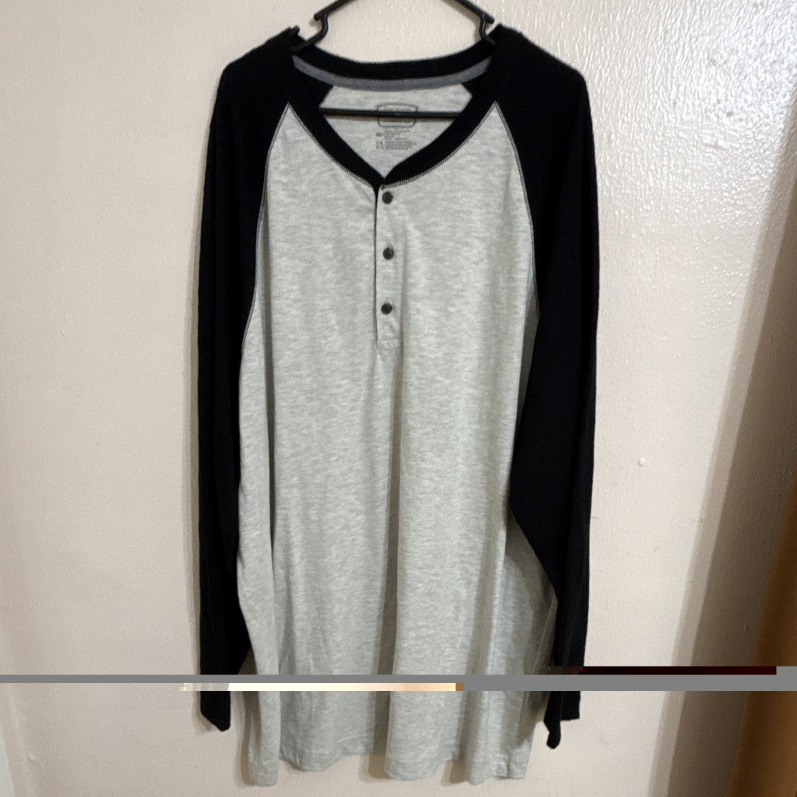 The Foundry Supply Co. Men&rsquo;s 3XLT Cotton Blend Henley Long Sleeve Colorblock Tee