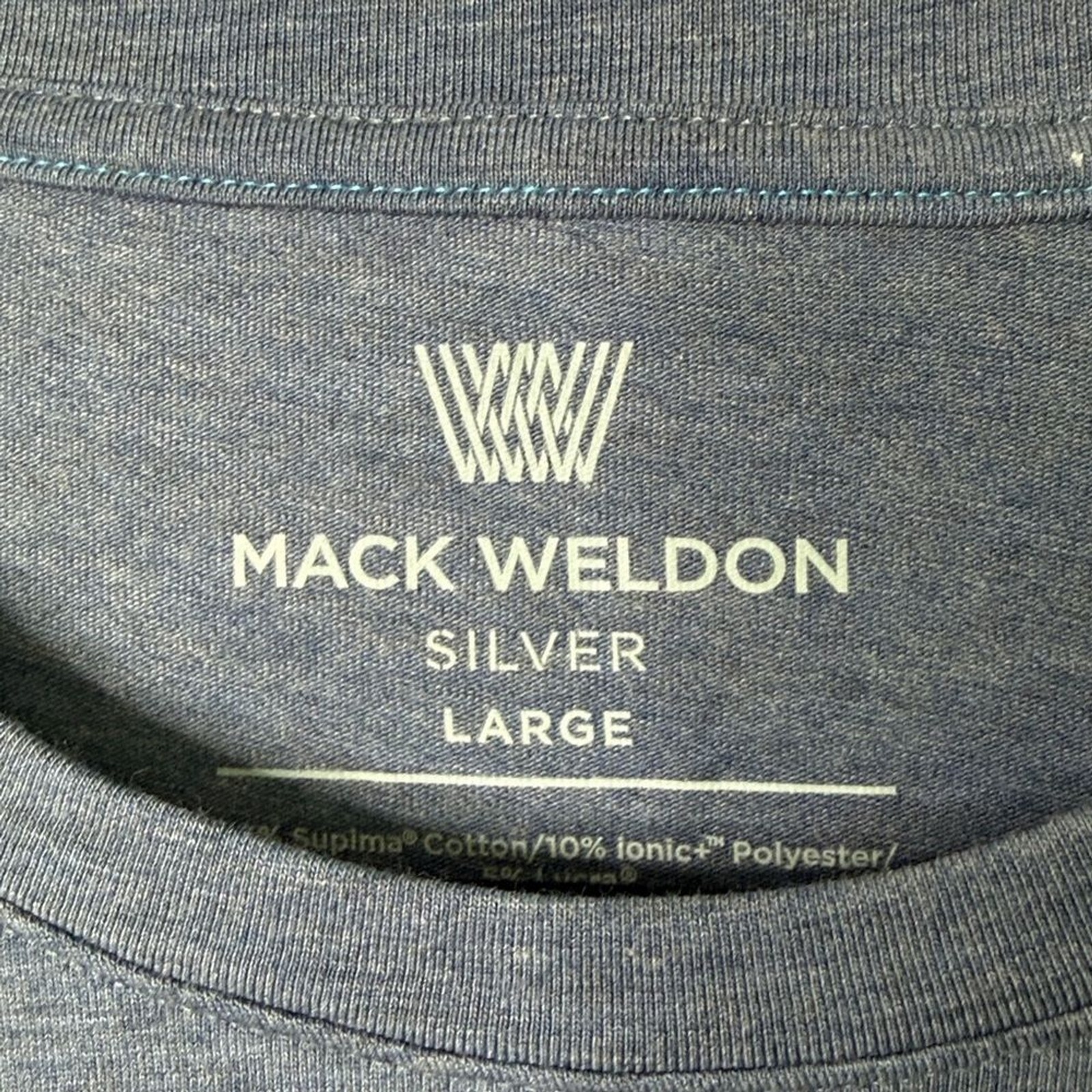 Mack Weldon Silver long sleeve T-shirt large blue EUC