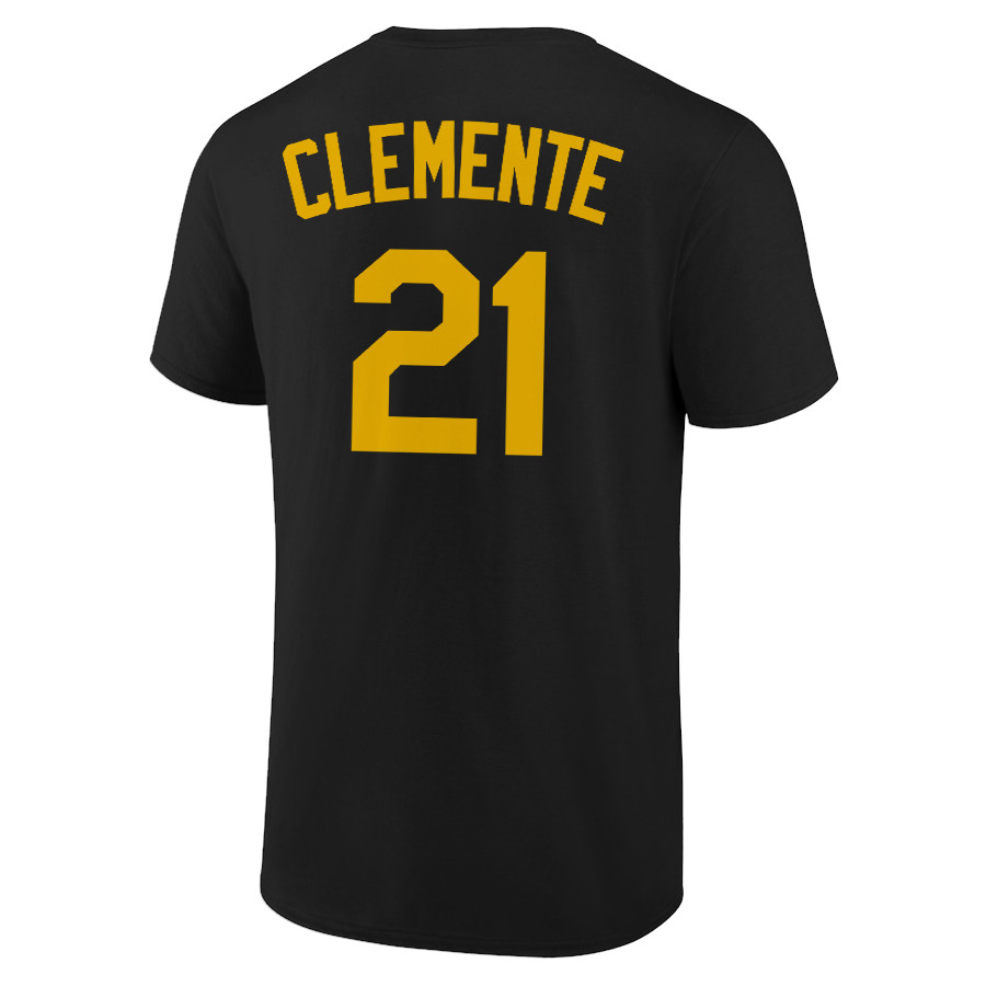 Roberto Clemente T-Shirt Pittsburgh Pirates Player Name & Number Soft Jersey Tee