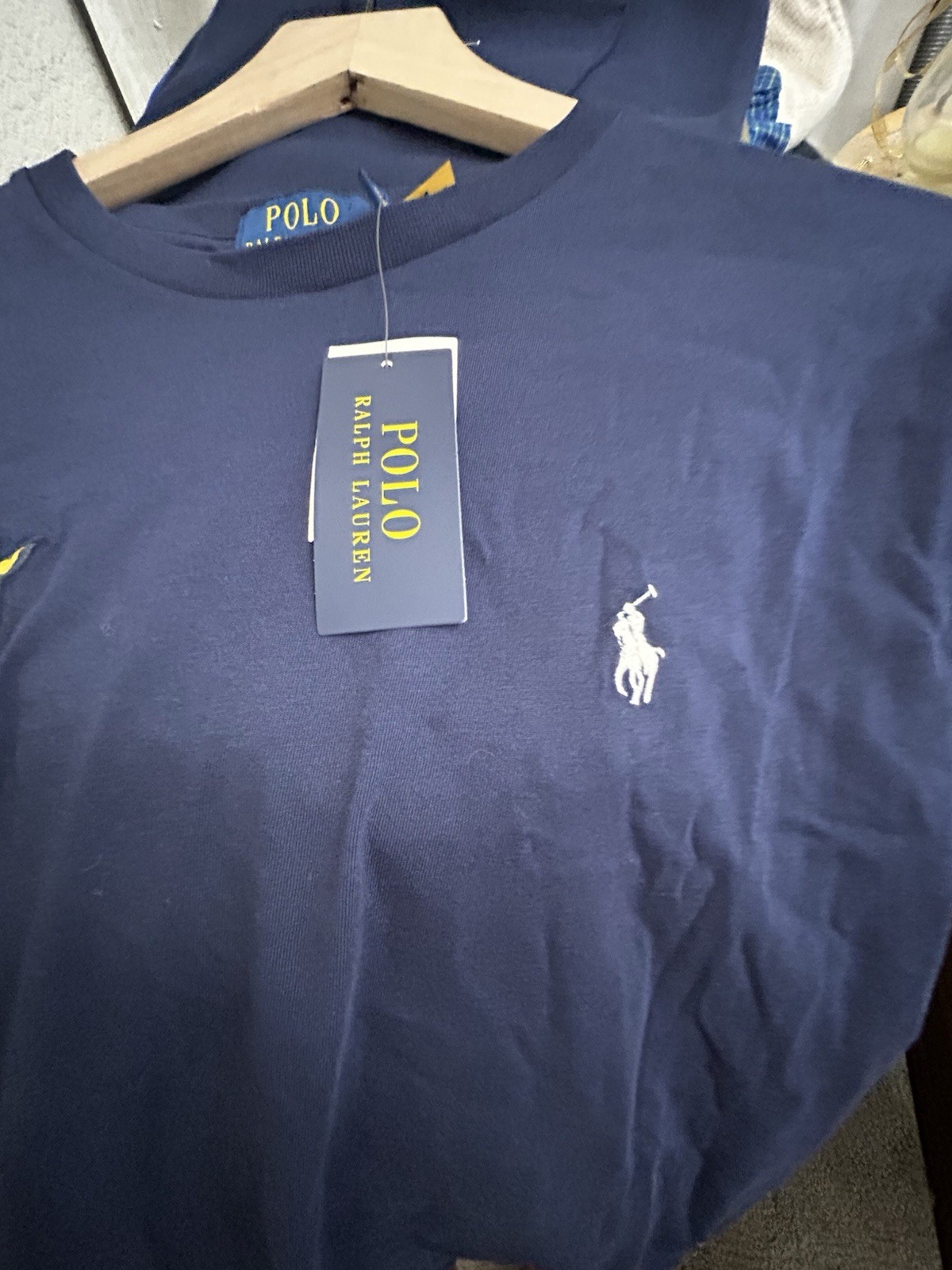 Polo Ralph Lauren Spain Crest T-Shirt Navy Blue Classic Fit Size M NWT 24 ESP