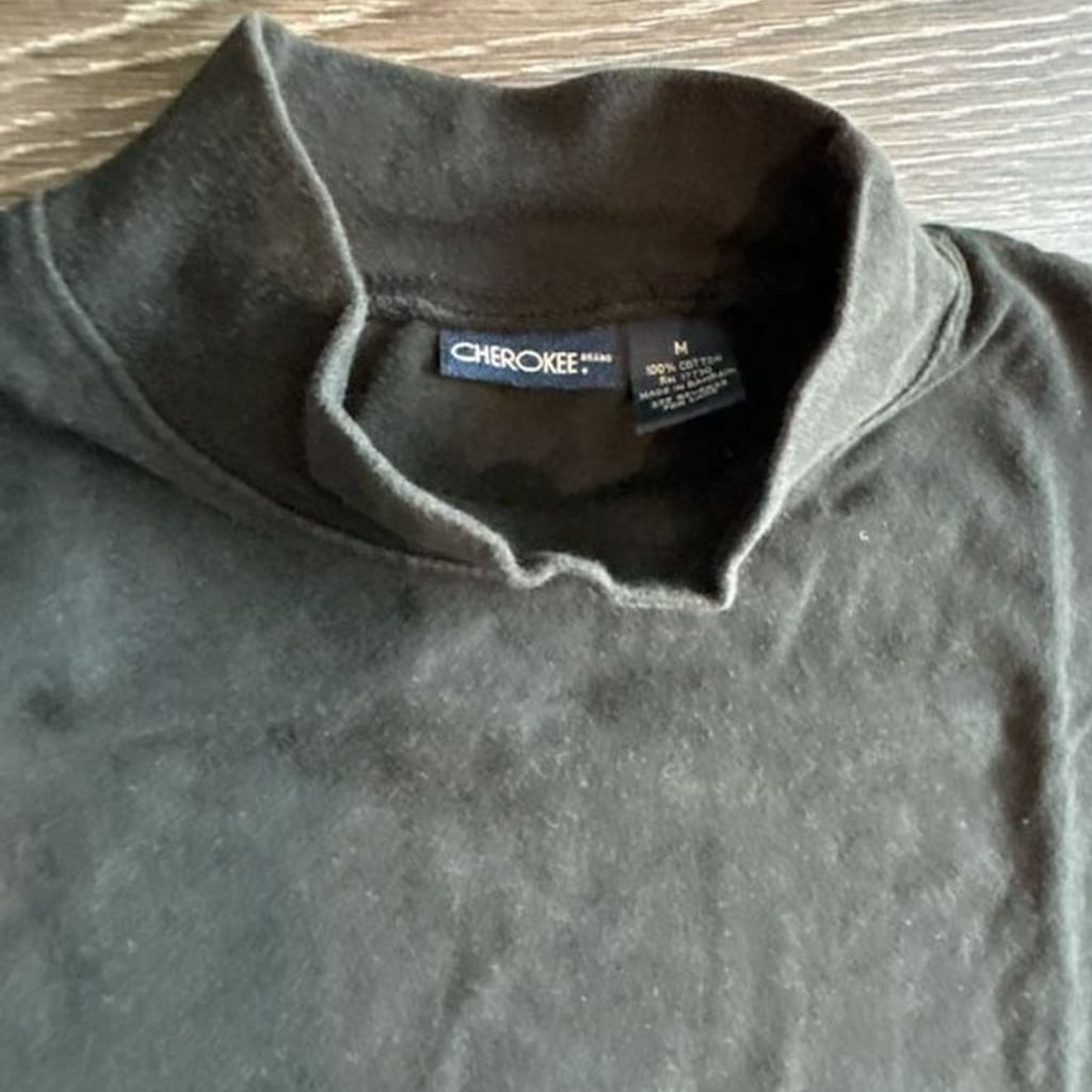 Cherokee Brand Men&rsquo;s Black Long Sleeve Mock Neck Turtleneck Shirt