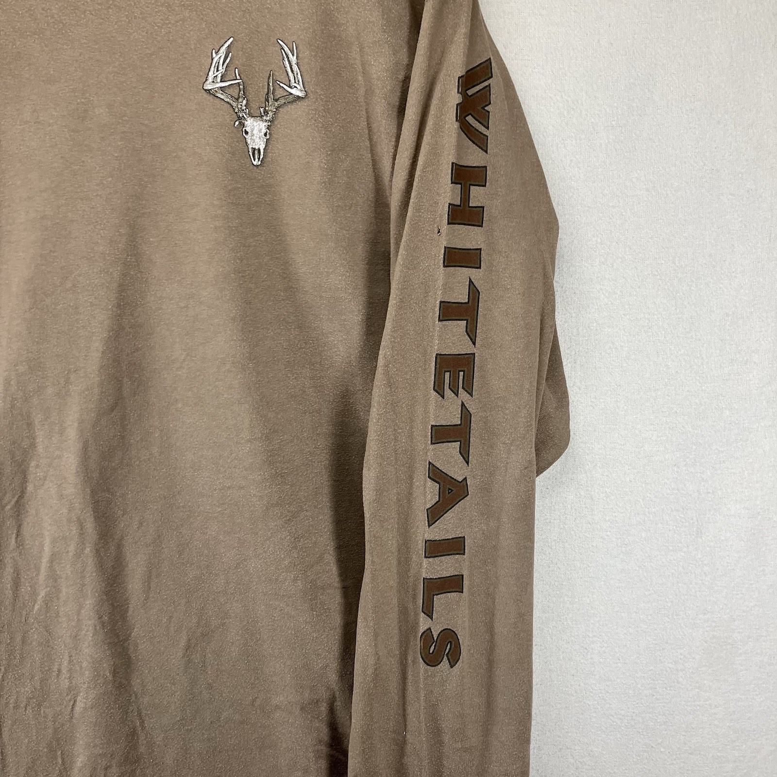 Vintage Y2K Hunting Shirt Mens L Spell Out Sleeve Logo Legendary Whitetail Skull