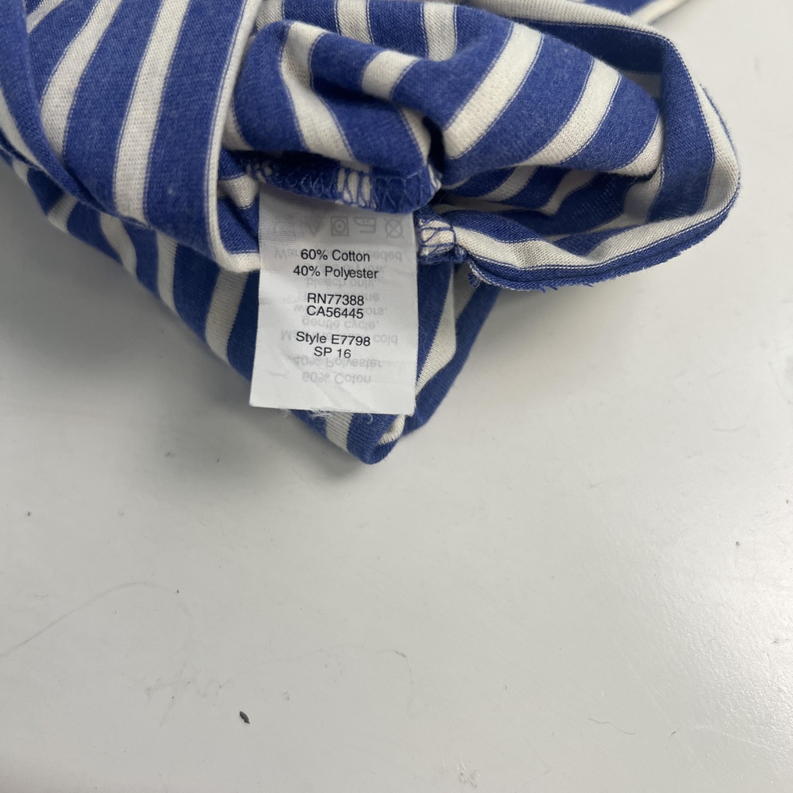 J.Crew Shirt Mens XL Blue White Stripe Slim Pocket Crewneck Tee Casual Top