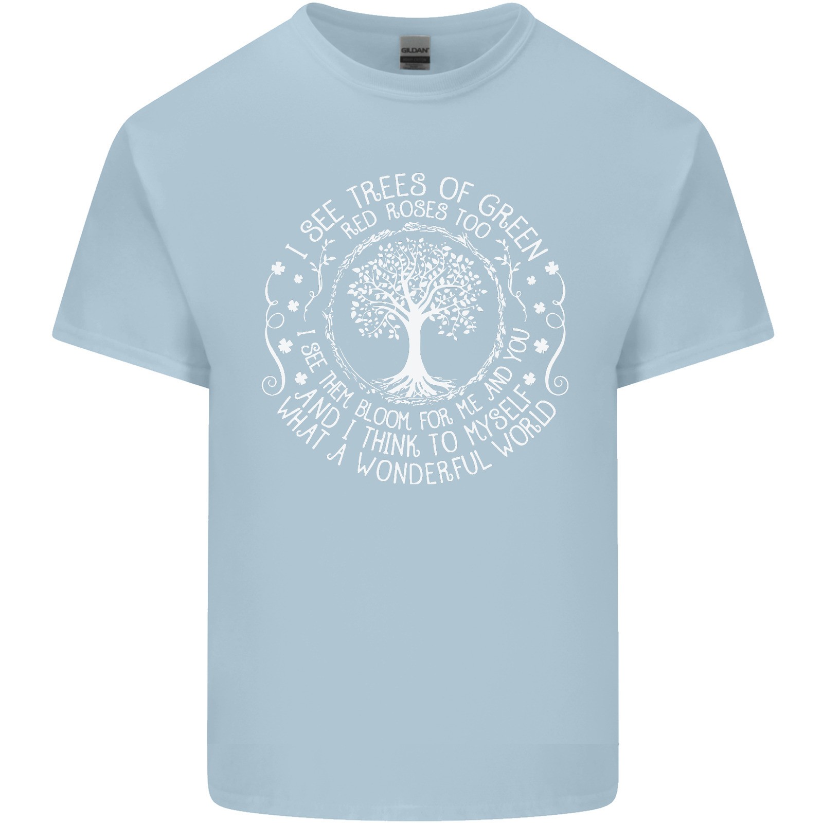 Trees What a Wonderful World Environment Mens Light Cotton T-Shirt