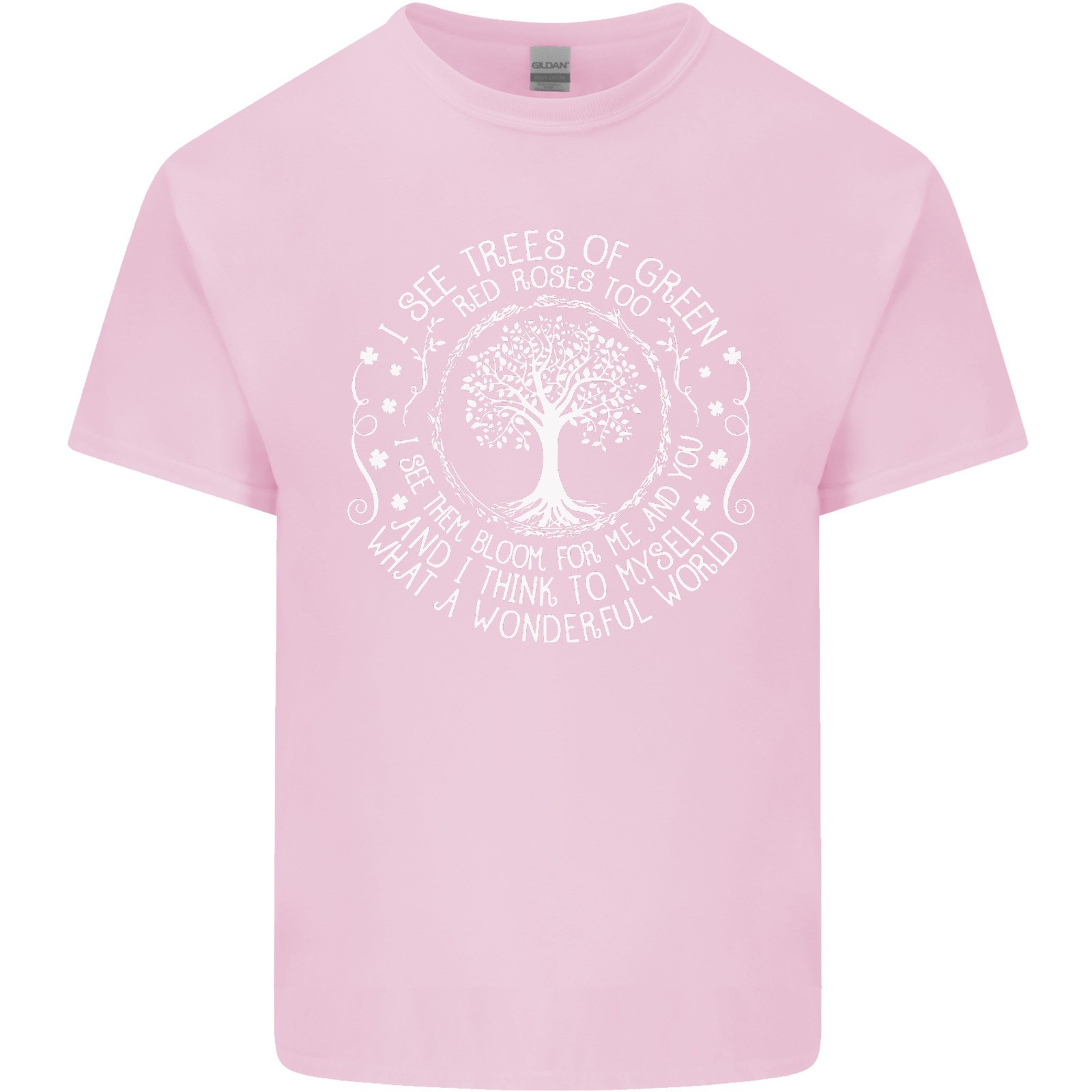 Trees What a Wonderful World Environment Mens Light Cotton T-Shirt