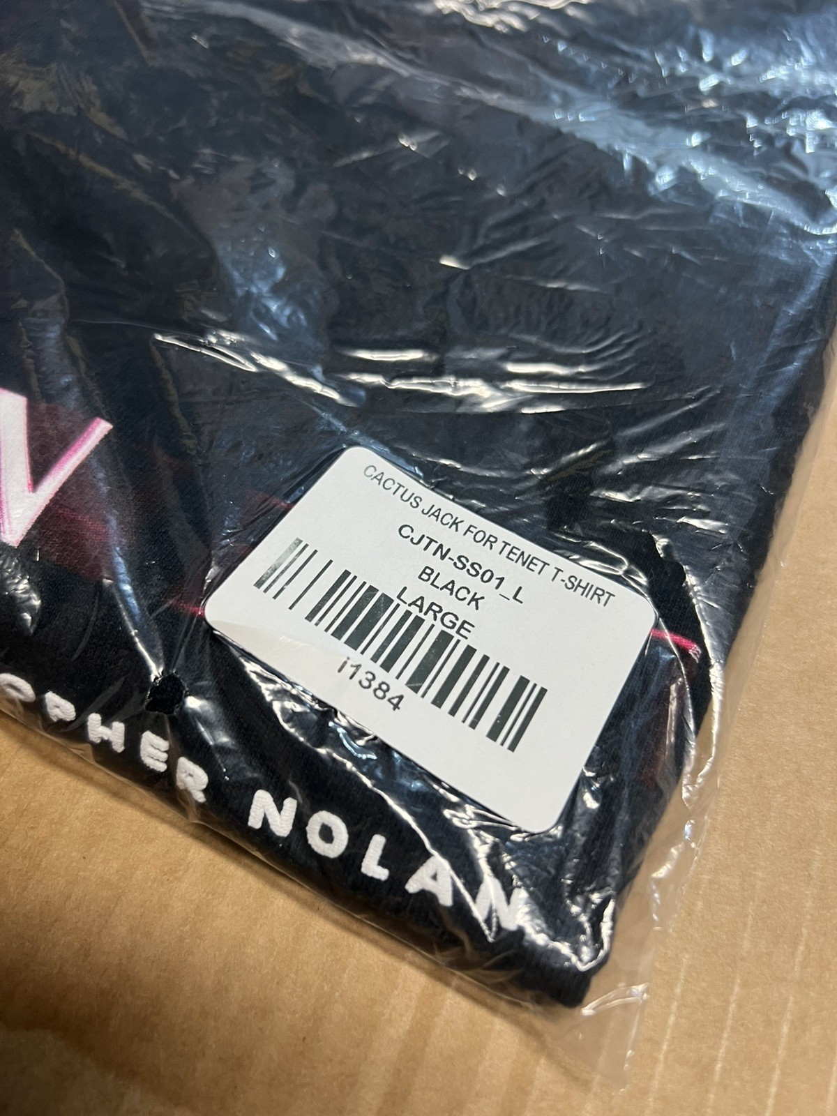 Tenet x Cactus Jack Travis Scott T-shirt Size Large Black Christopher Nolan
