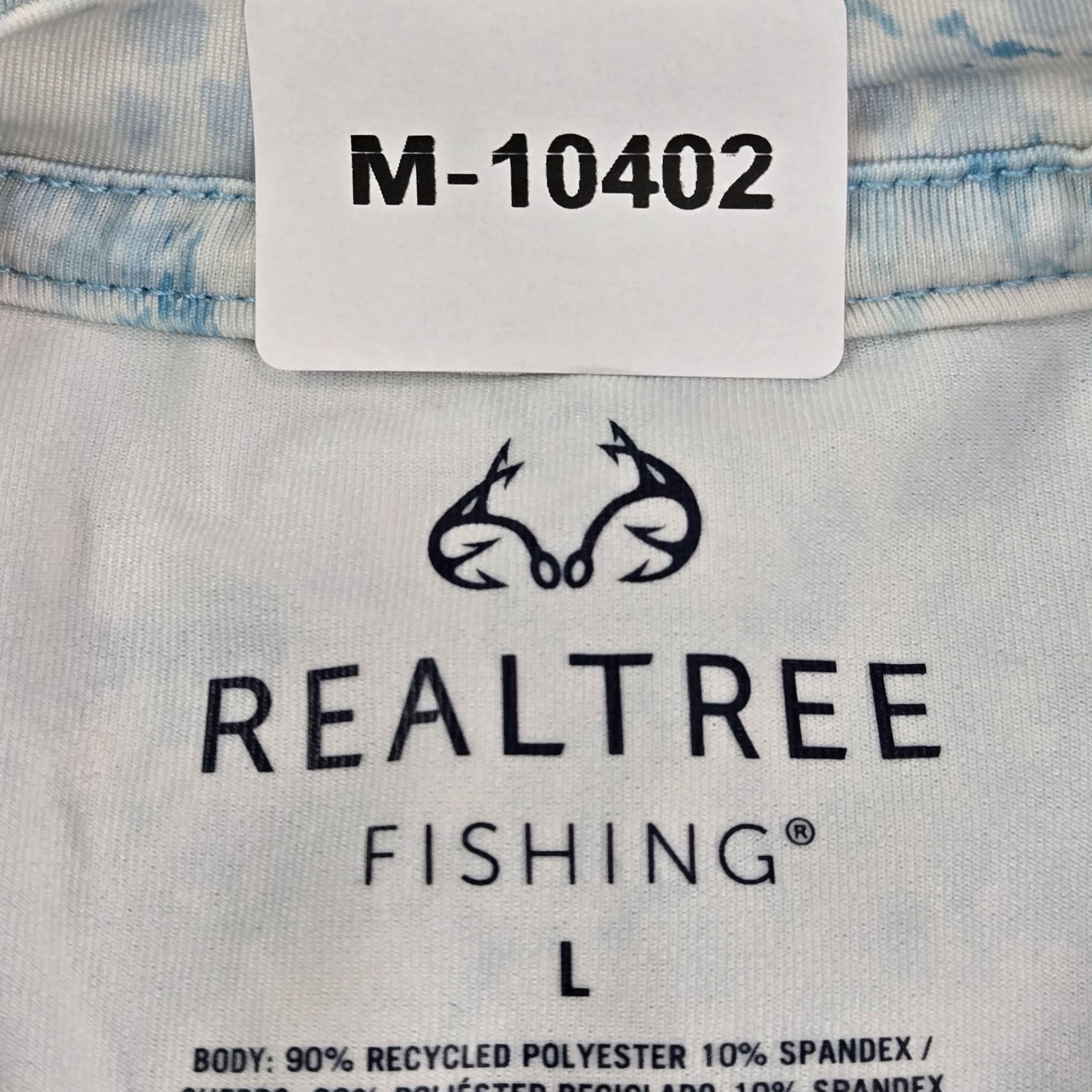 Realtree Men Shirt L Blue Geometric Gulf Stream Performance Fishing NWT