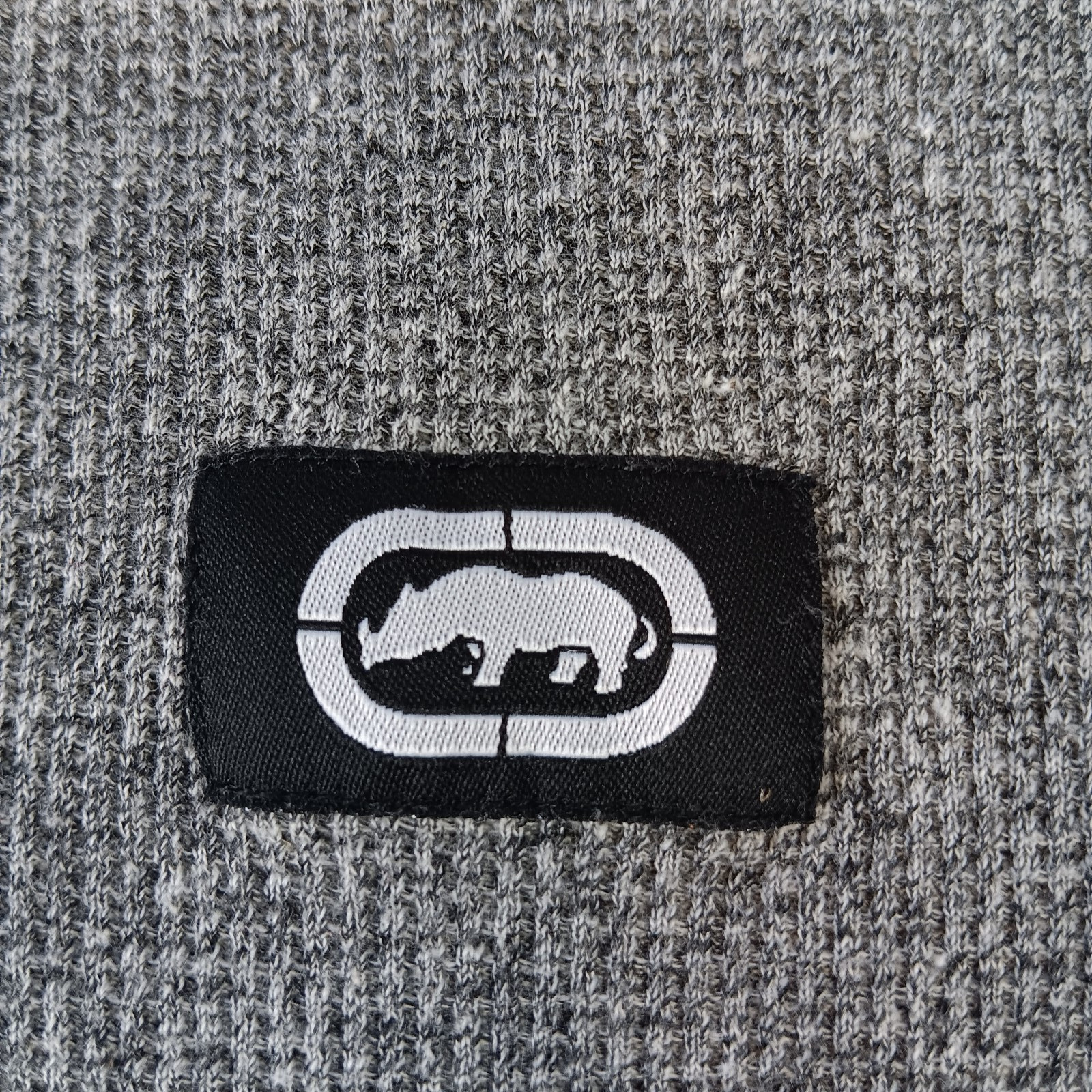 Ecko Unltd Thermal T Shirt Mens Med Heather Gray Waffle Knit Long Sleeve Rhino