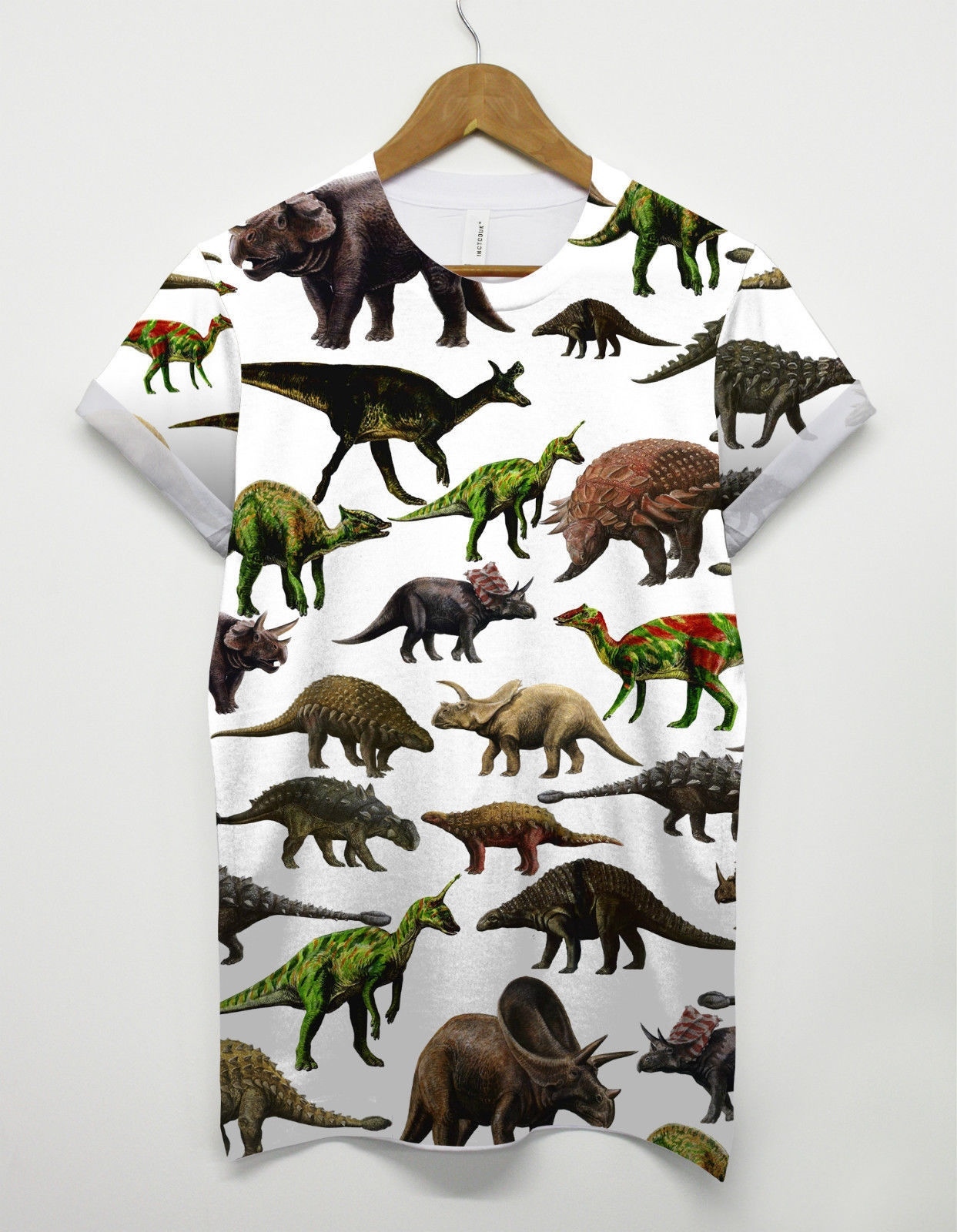 Dinosaur All Over Printed T Shirt Animal Graphic Retro 90&rsquo;s Top Indie Hipster