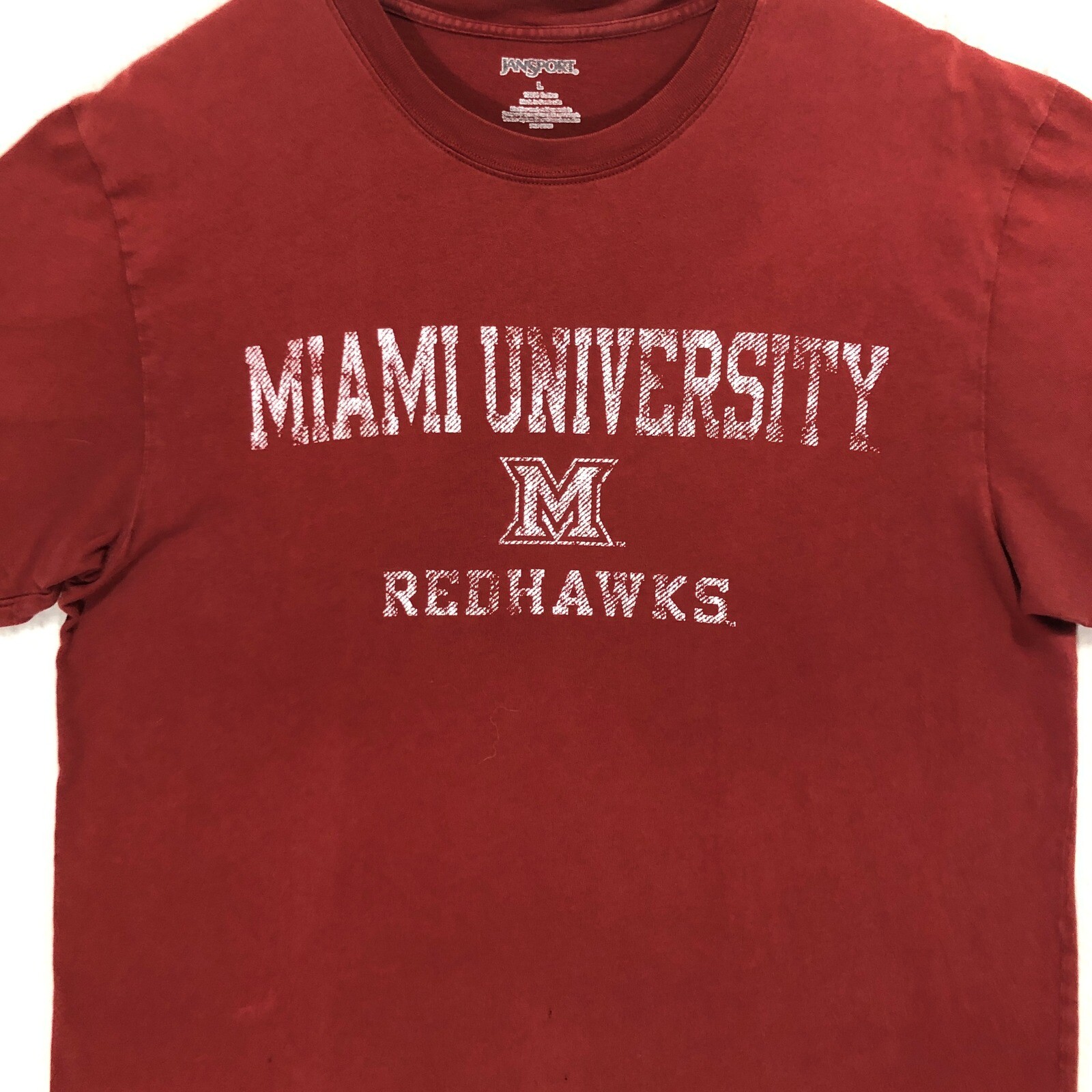 Jansport Miami University Redhawks T-Shirt Graphic Print Tee Large
