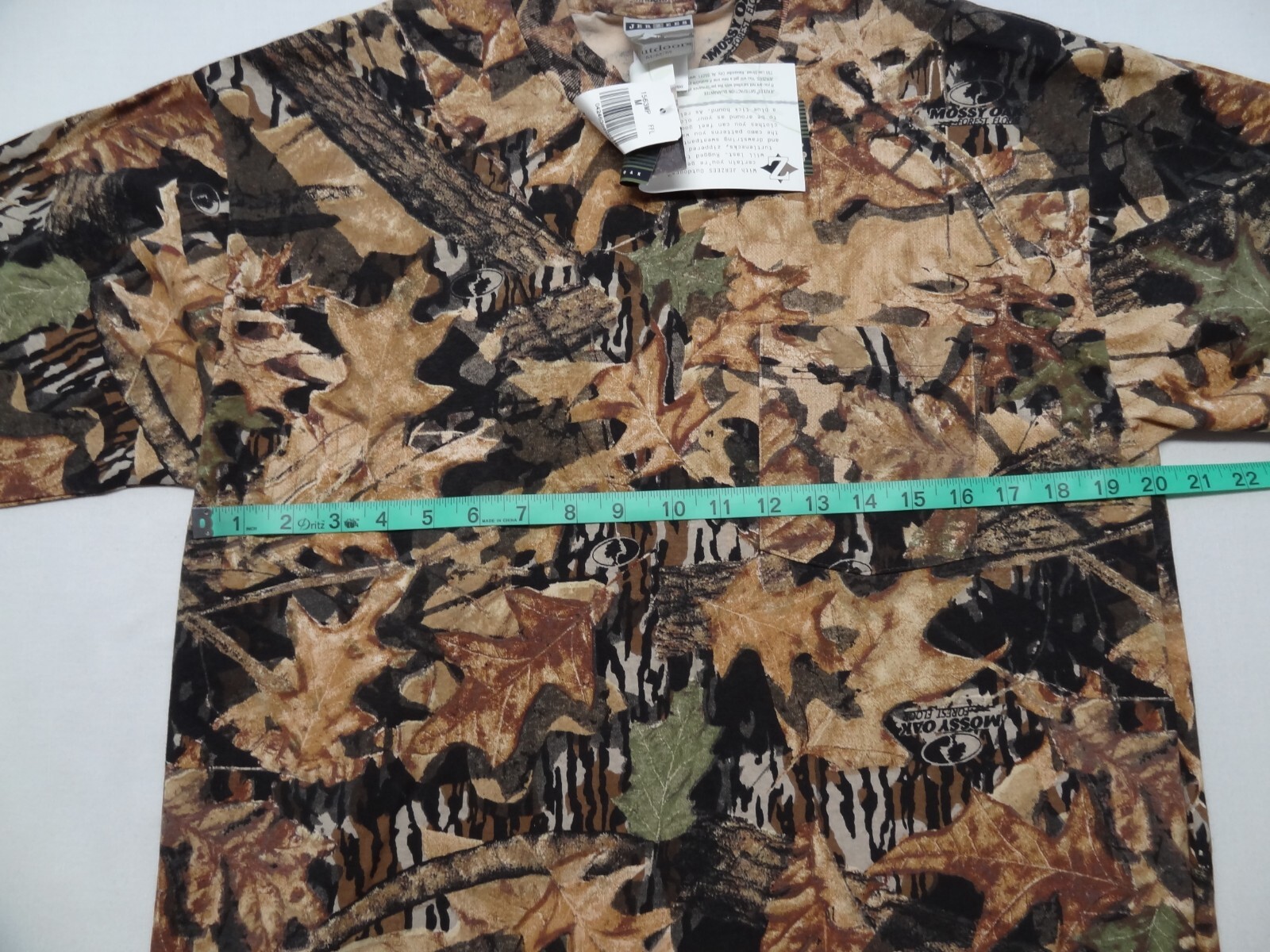 NWT Jerzees Outdoor M Pocket Tee Mossy Oak Forest Floor Camo T-Shirt