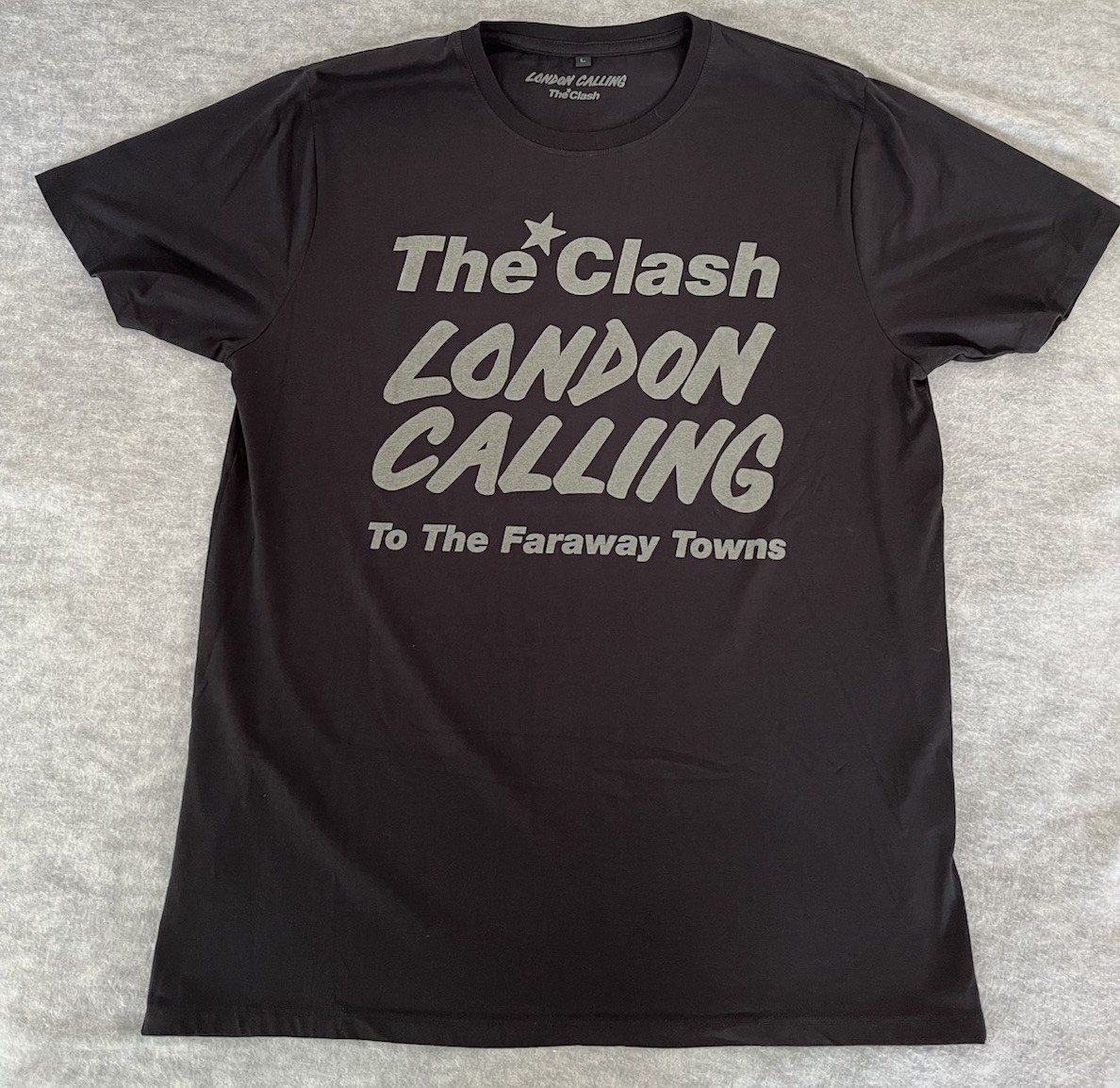 The Clash LONDON CALLING T Shirt To The Faraway Towns L Large Black Org Cotton