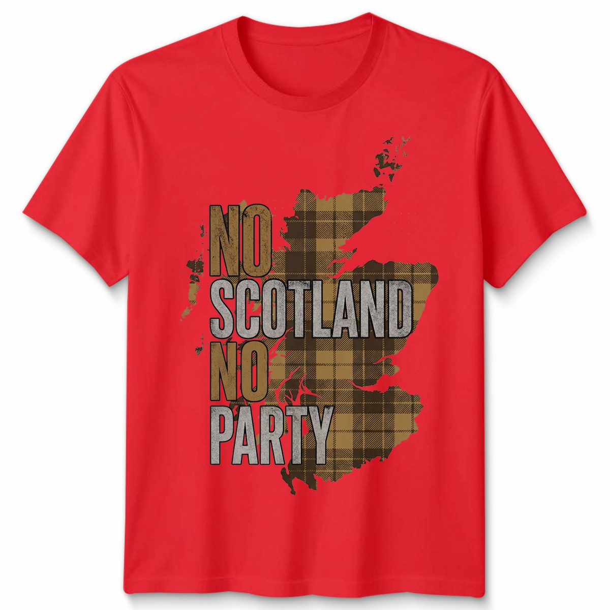 No Scotland No Party Unisex Football T Shirt Scottish Flag Navy Gold Tee
