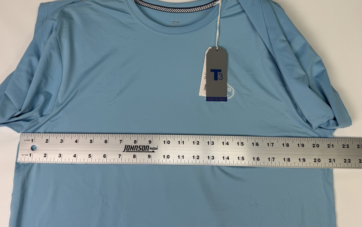 Southern Tide MEDIUM Long Sleeve Classic Logo Performance Tee Blue NWT MSRP $55
