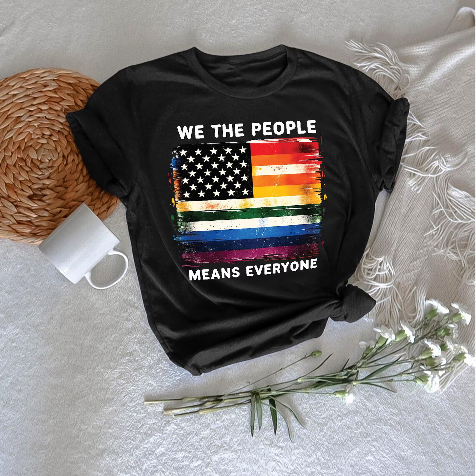 American Flag Pride Shirt,We The People Means Everyone T-Shirt,LGBTQ Equality Pa