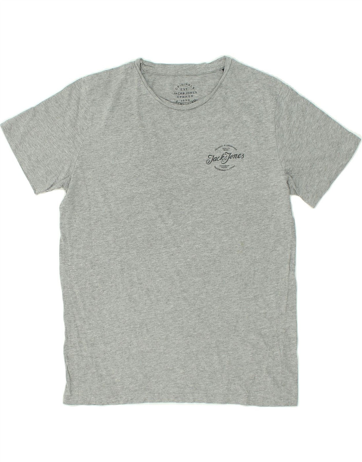 JACK & JONES Mens T-Shirt Top Medium Grey Cotton BE66