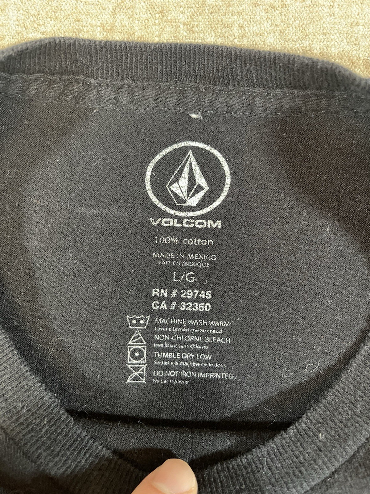 Volcom Logo Black Short Sleeve Graphic T-Shirt Men&rsquo;s Size Large Logo Stone