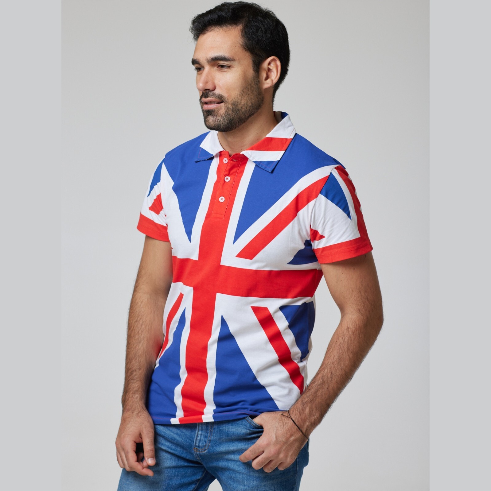 Union Jack POLO Shirt with Collar Size: S-3XL 100% Cotton New quick dispatch