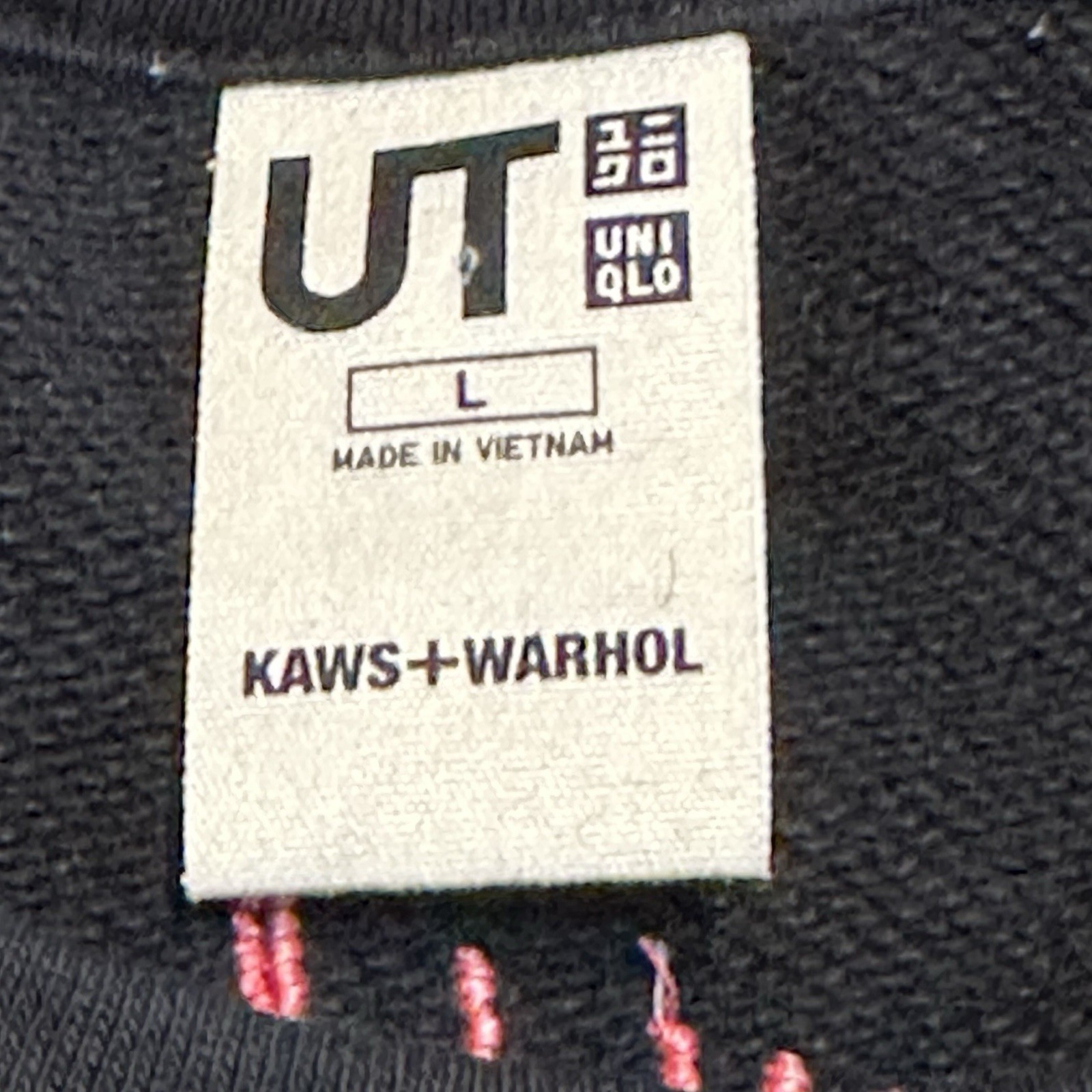 Uniqlo KAWS Andy Warhol Black Graphic Sweatshirt / Sweater, size Large