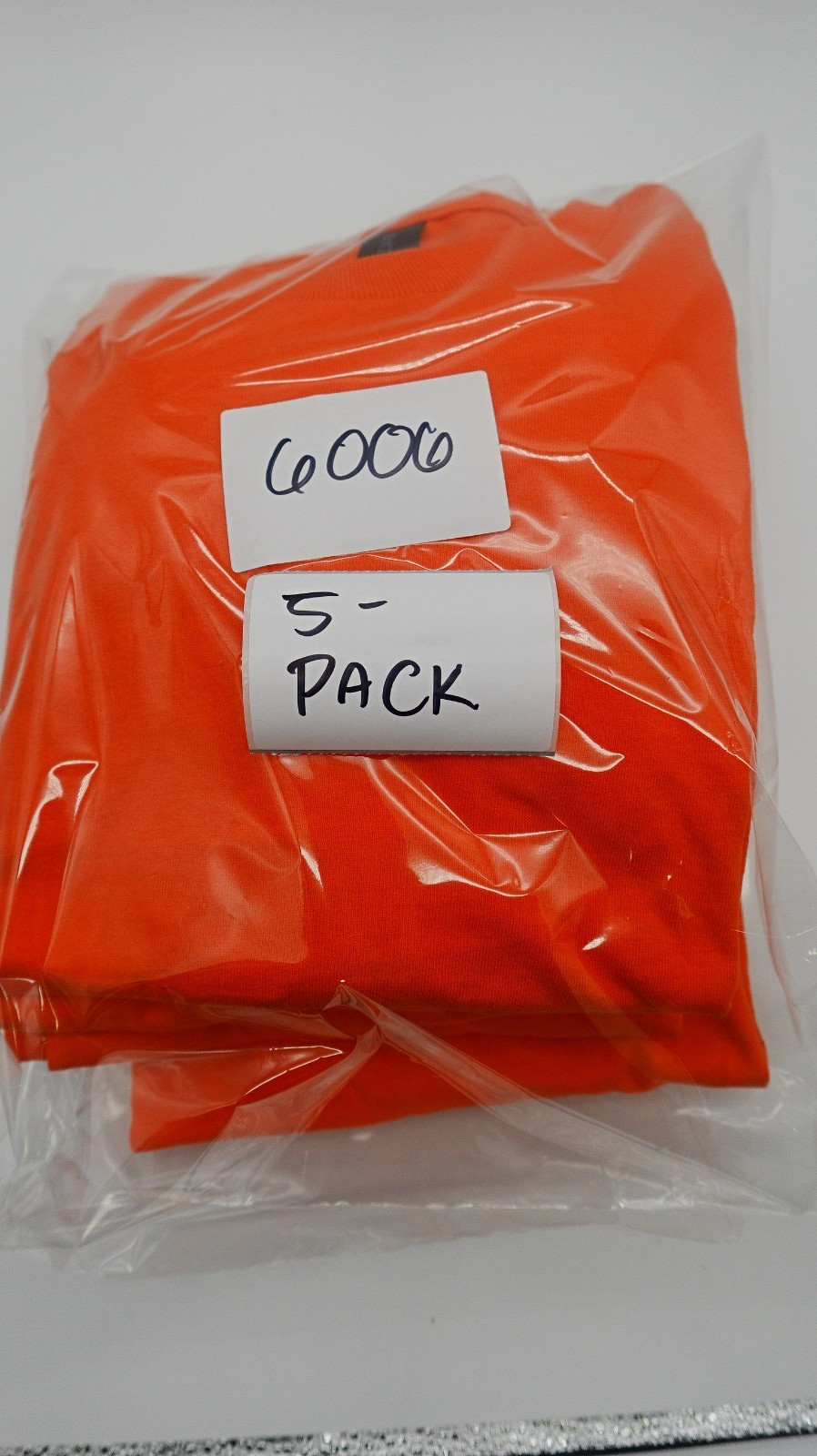 Gildan Adult Ultra Cotton Long Sleeve T-Shirt G2400 5-Pack Orange Medium