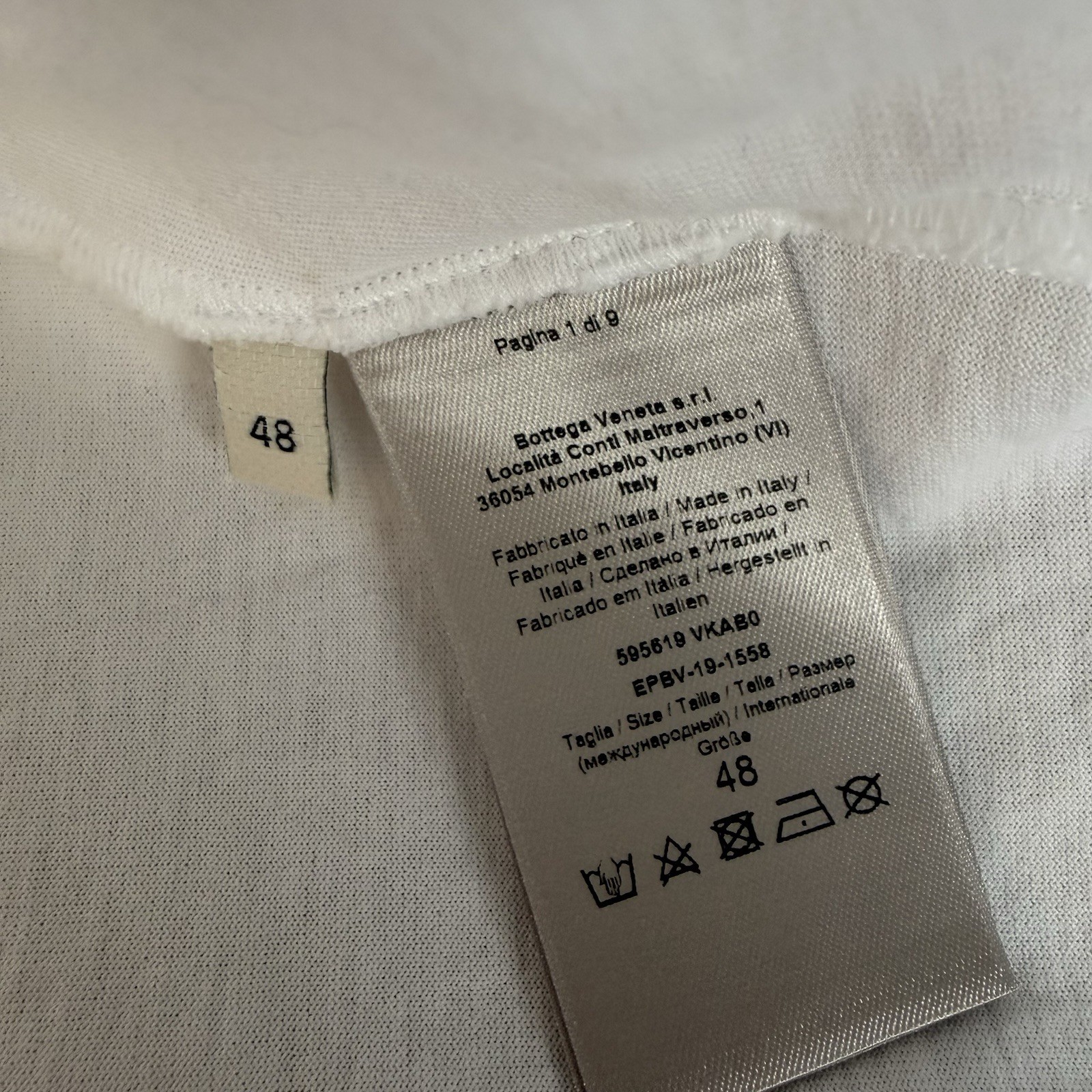 Bottega Veneta White Chevron Embossed Shirt Size 48 Luxury Tee Made In Italy