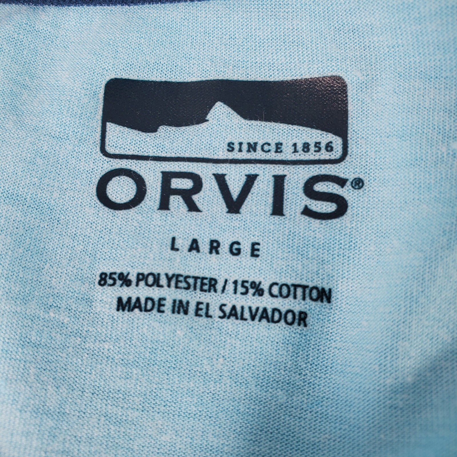 Orvis Shirt Men Large Long Sleeve Pullover Blue Lite Weight