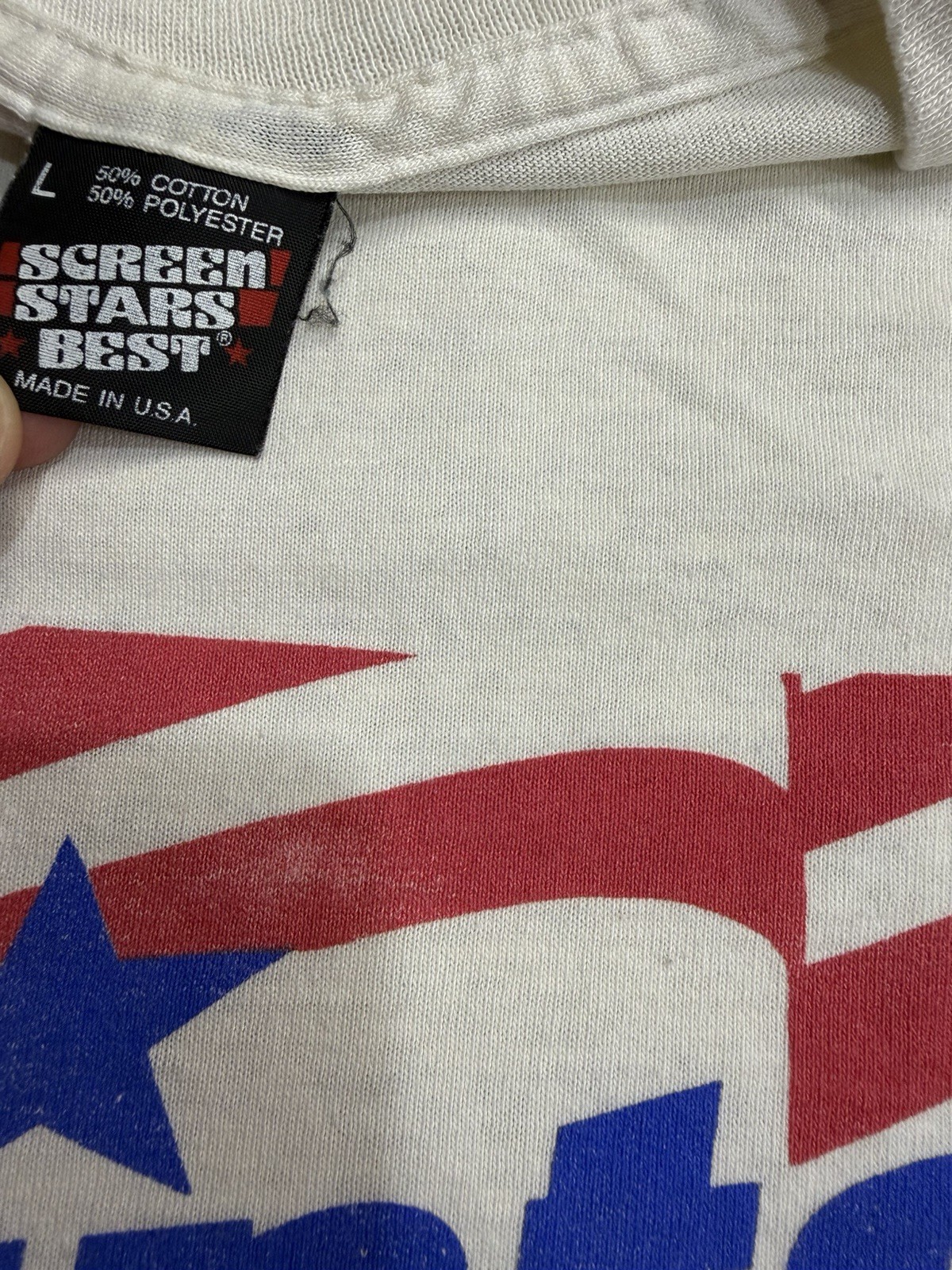 Screen Stars Best Clinton Gore Political Graphic White Men&rsquo;s L Crew Neck T-Shirt