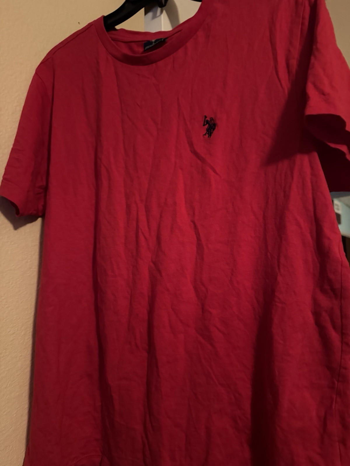 U.S. Polo Assn. T-Shirt Men&rsquo;s S Red Crew Neck Short Sleeve Knit Logo